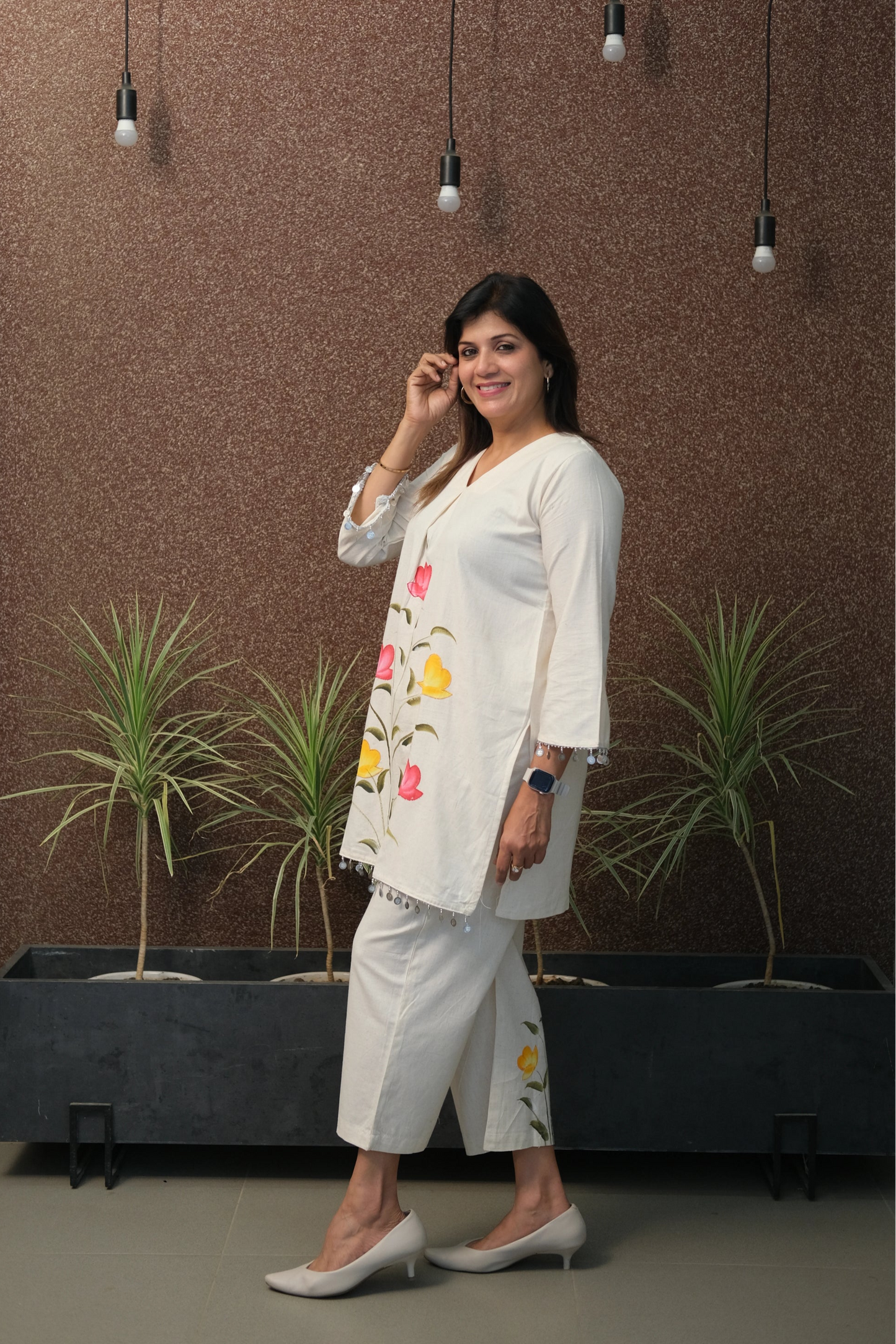 Brush Paint Printed Co-ord Set in Soft Flex Cotton