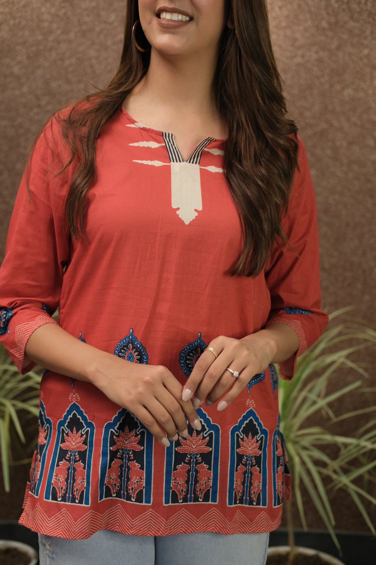 Ajrakh Printed Cotton Tunic | Traditional Block Print
