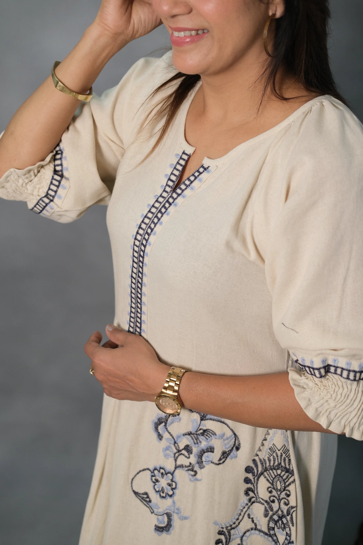 Embroidered One Piece Dress | Flex Cotton
