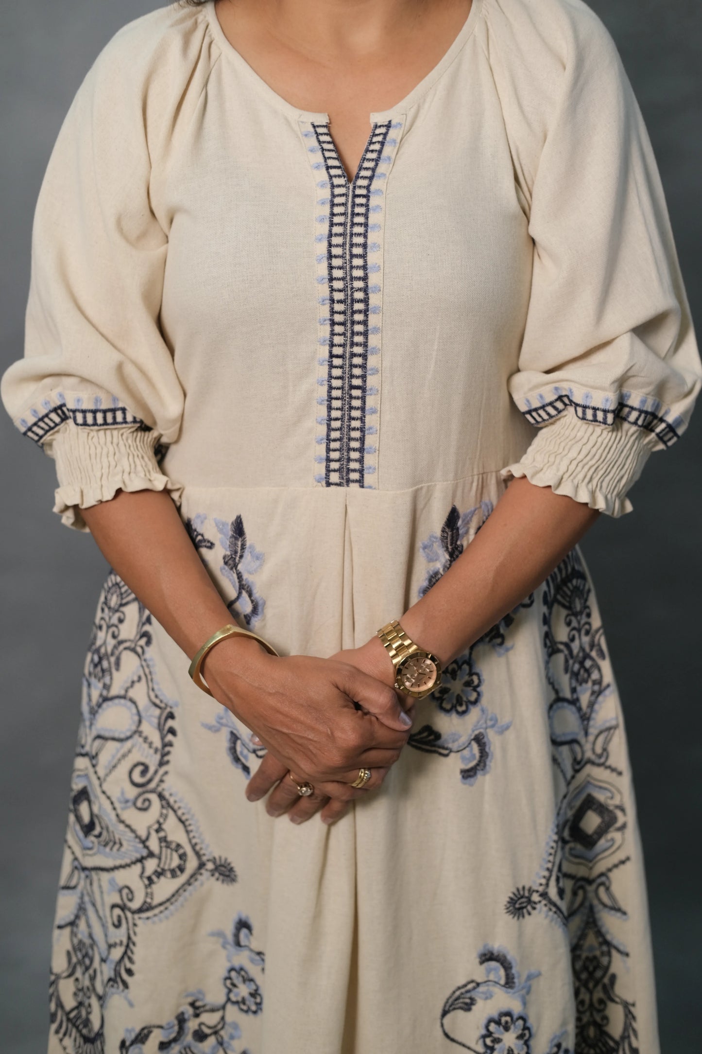 Embroidered One Piece Dress | Flex Cotton