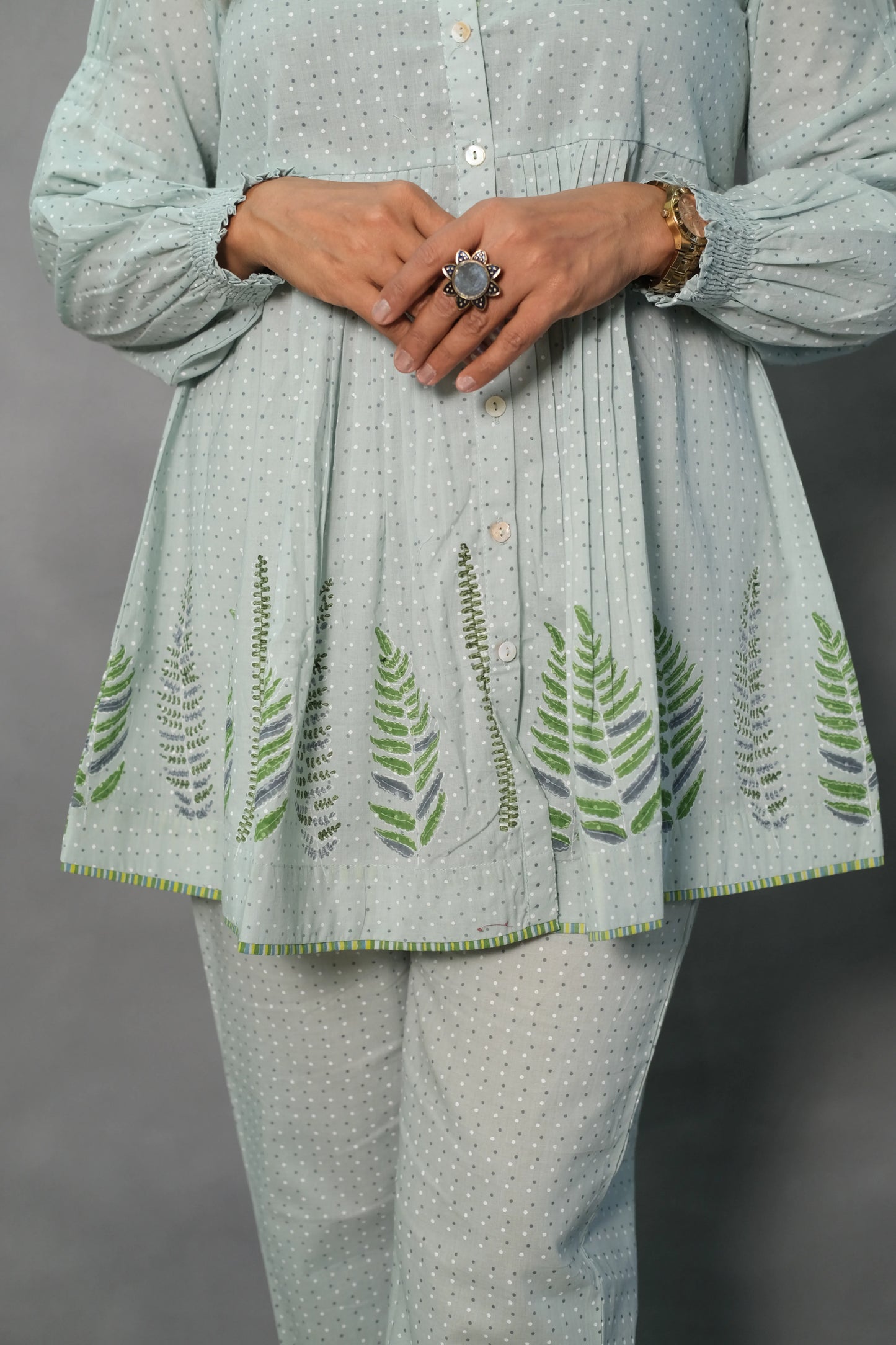 Light Green Printed Co-ord Set | Soft Cotton