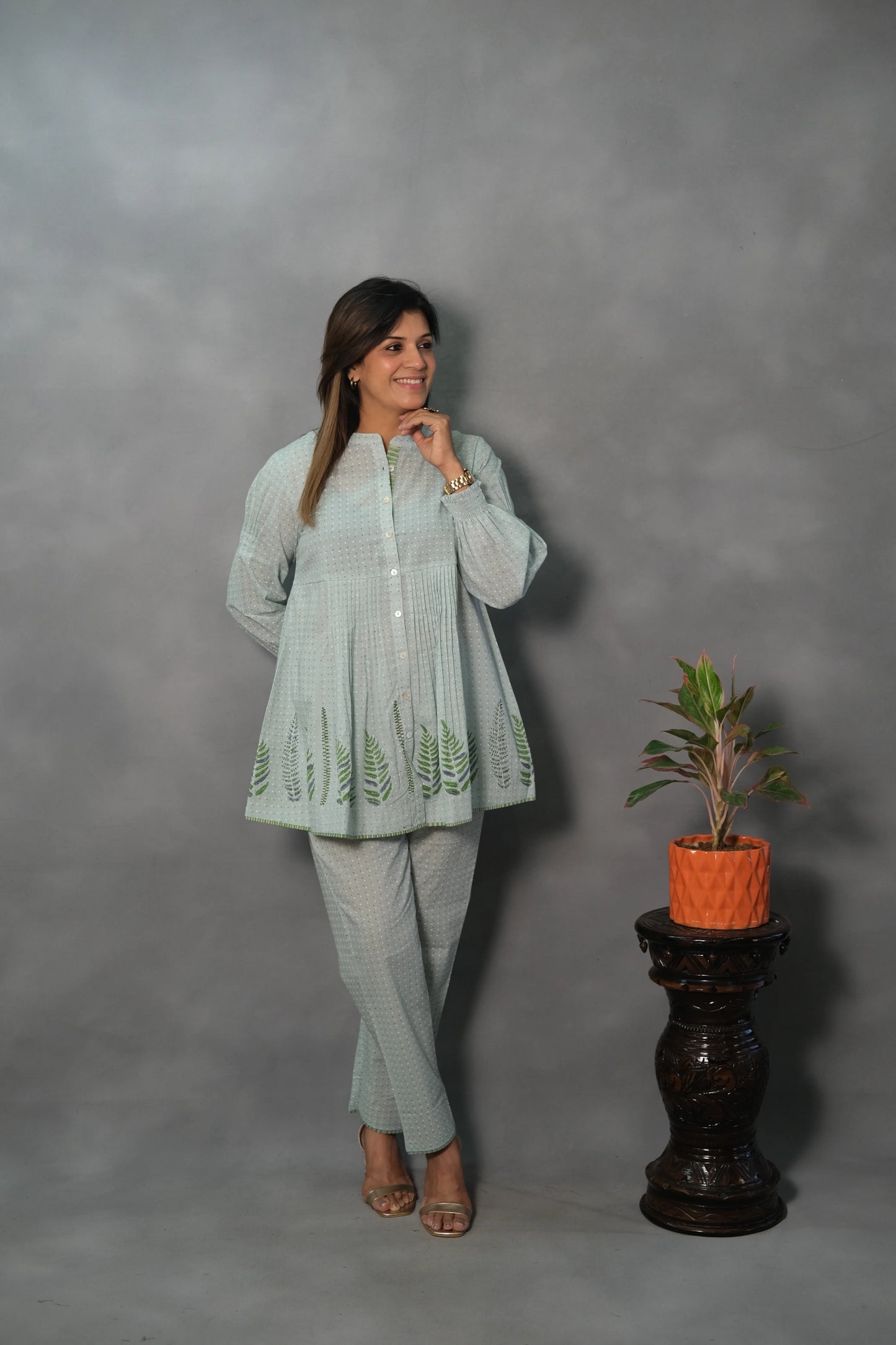 Light Green Printed Co-ord Set | Soft Cotton