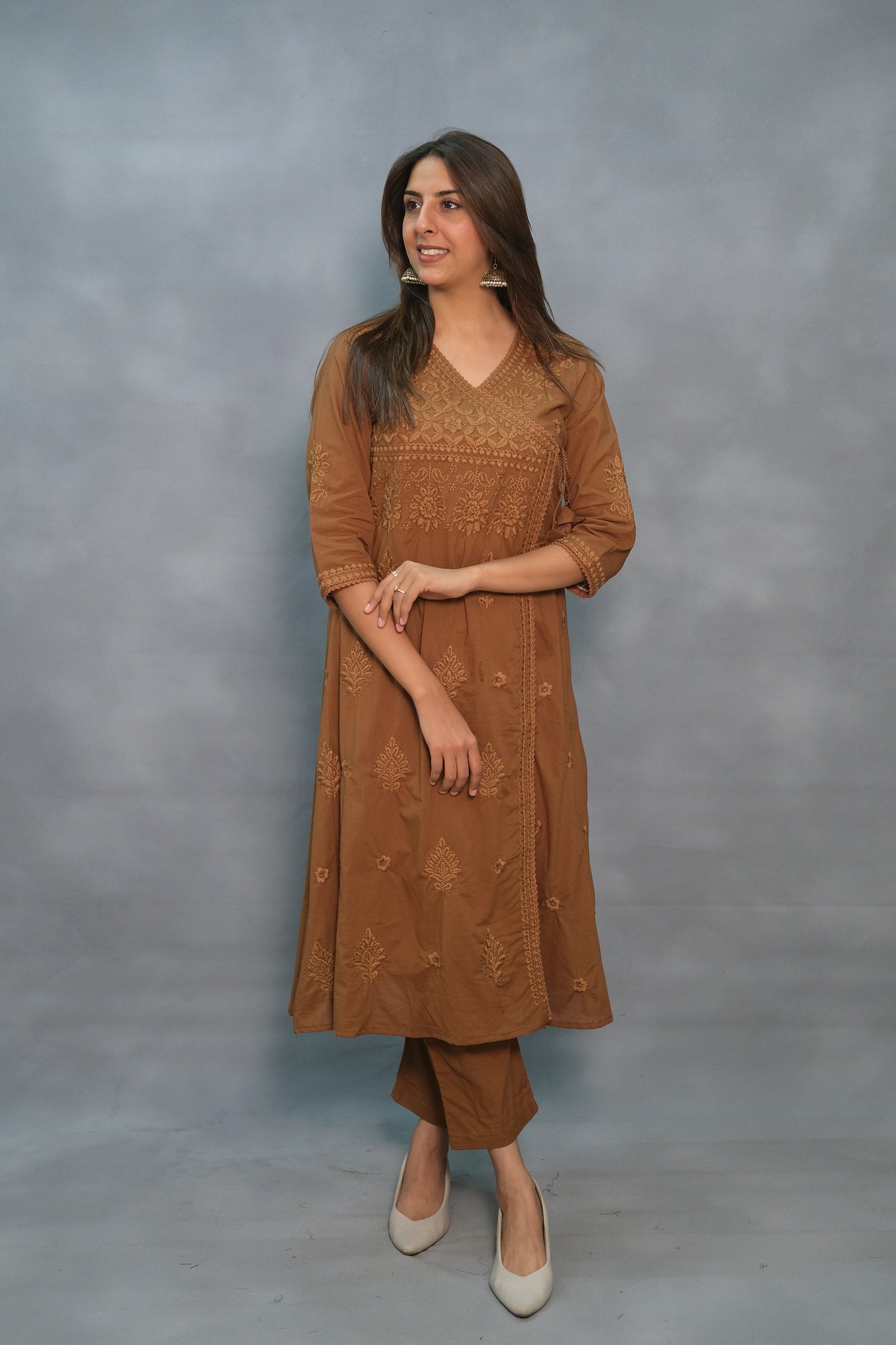 Self-Thread Work Kurta Pant Set – Elegant & Comfortable Cotton Ethnic Wear