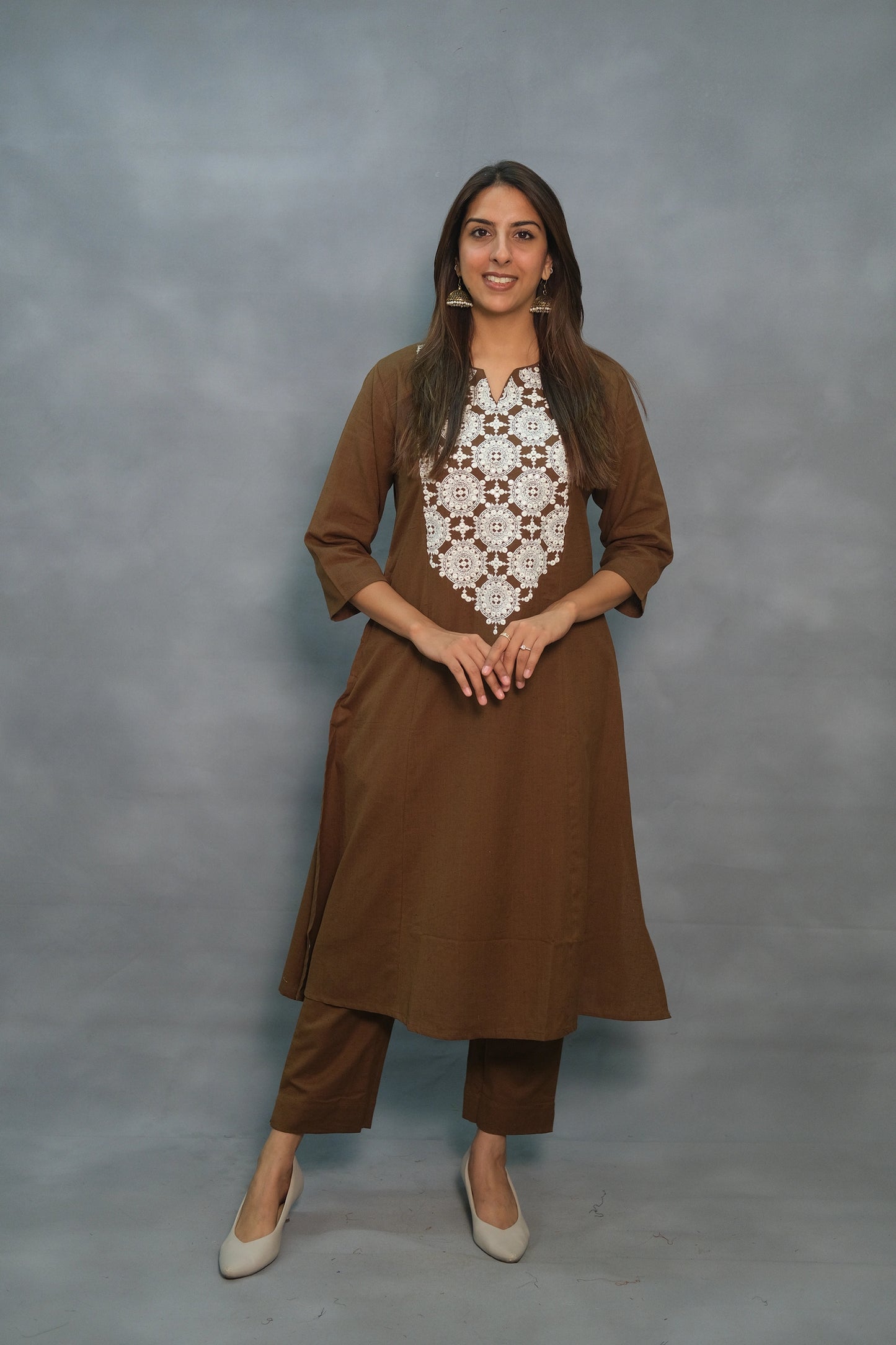 Elegant Cotton Embroidered Kurta Pant Set – Comfort & Style for Every Occasion