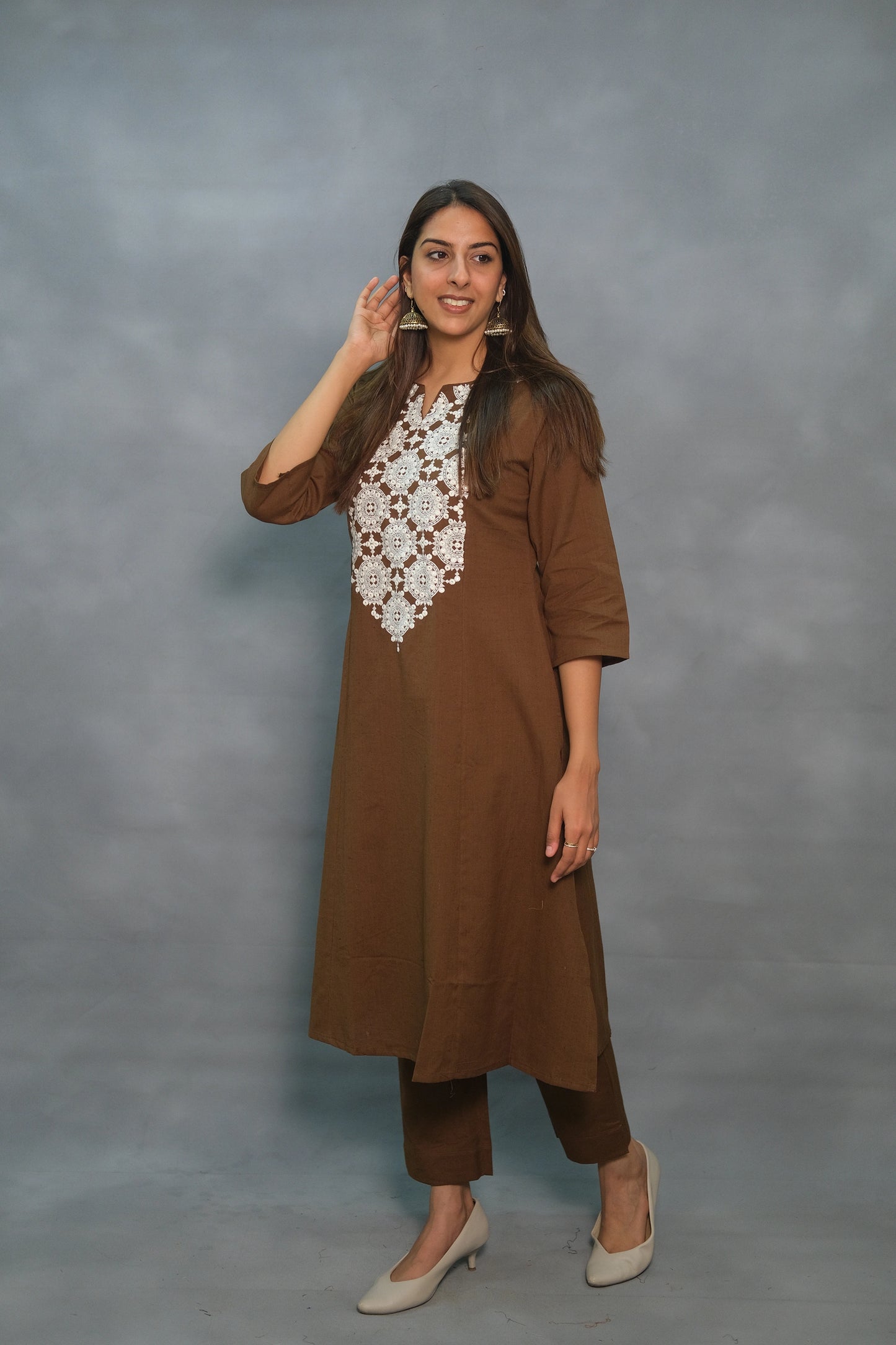 Elegant Cotton Embroidered Kurta Pant Set – Comfort & Style for Every Occasion