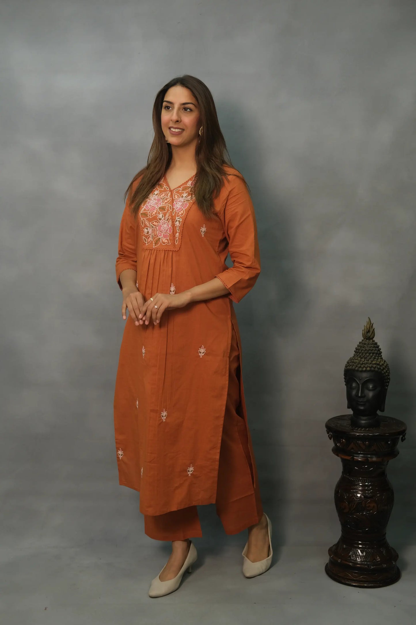 Soft Cotton 2-Piece Set – Elegant & Comfortable | Rust