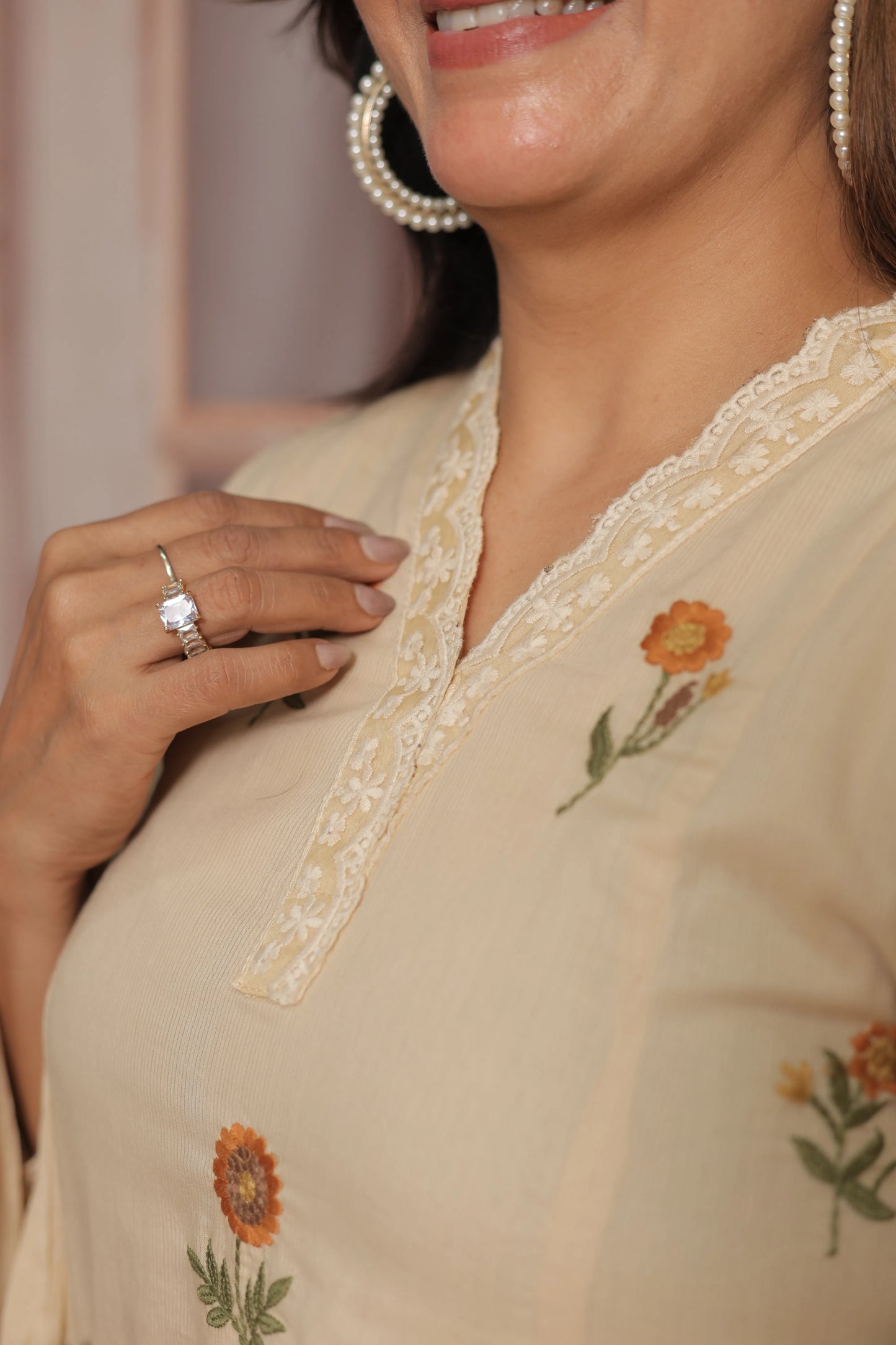 Pale Moon Kurta Dupatta Set | Mul Cotton