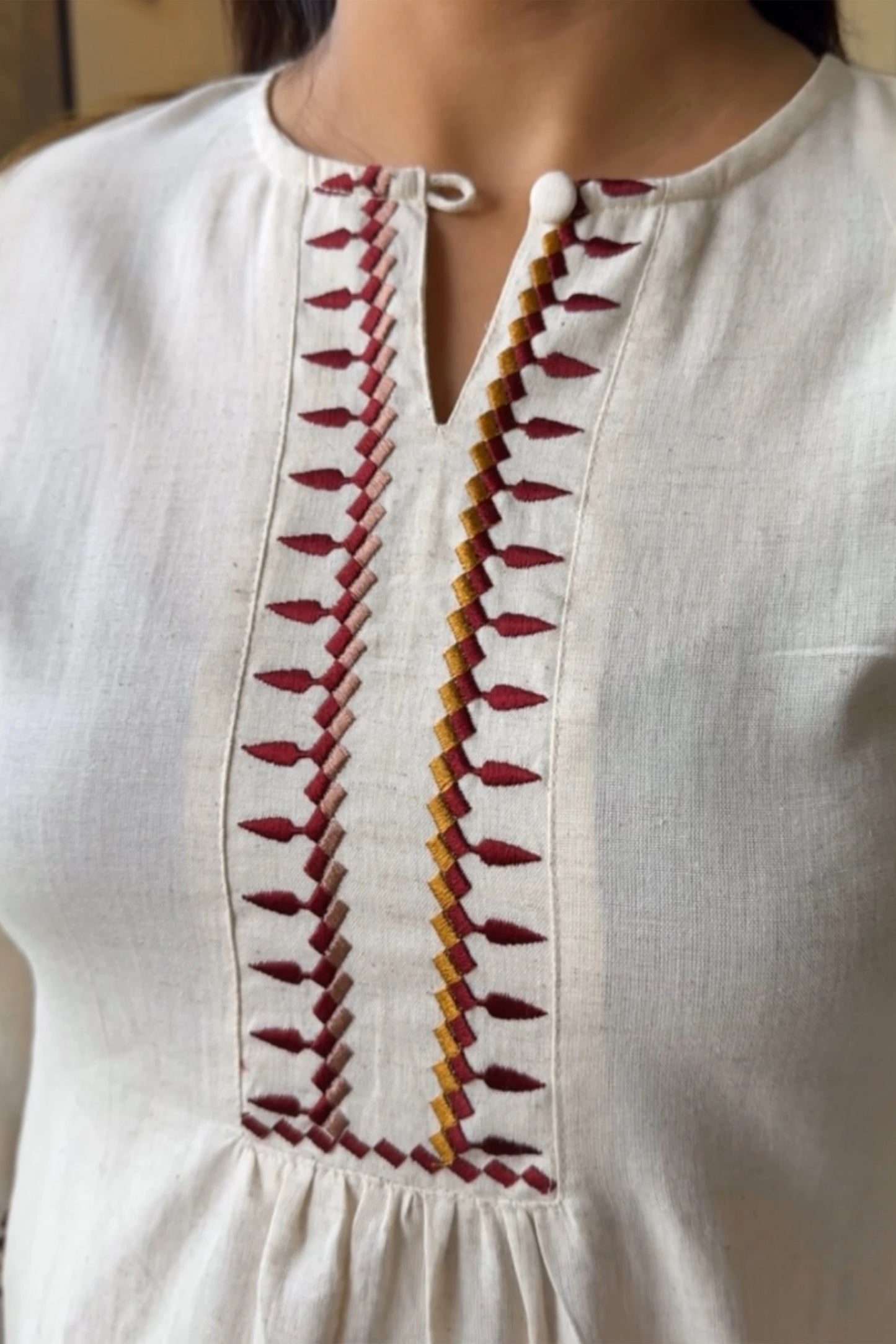 Off White Designer Kurta Pant Set | Elegant Flex Cotton Ensemble