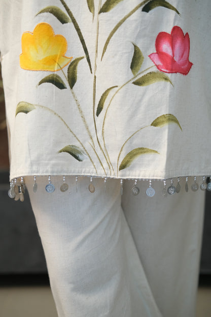 Brush Paint Printed Co-ord Set in Soft Flex Cotton