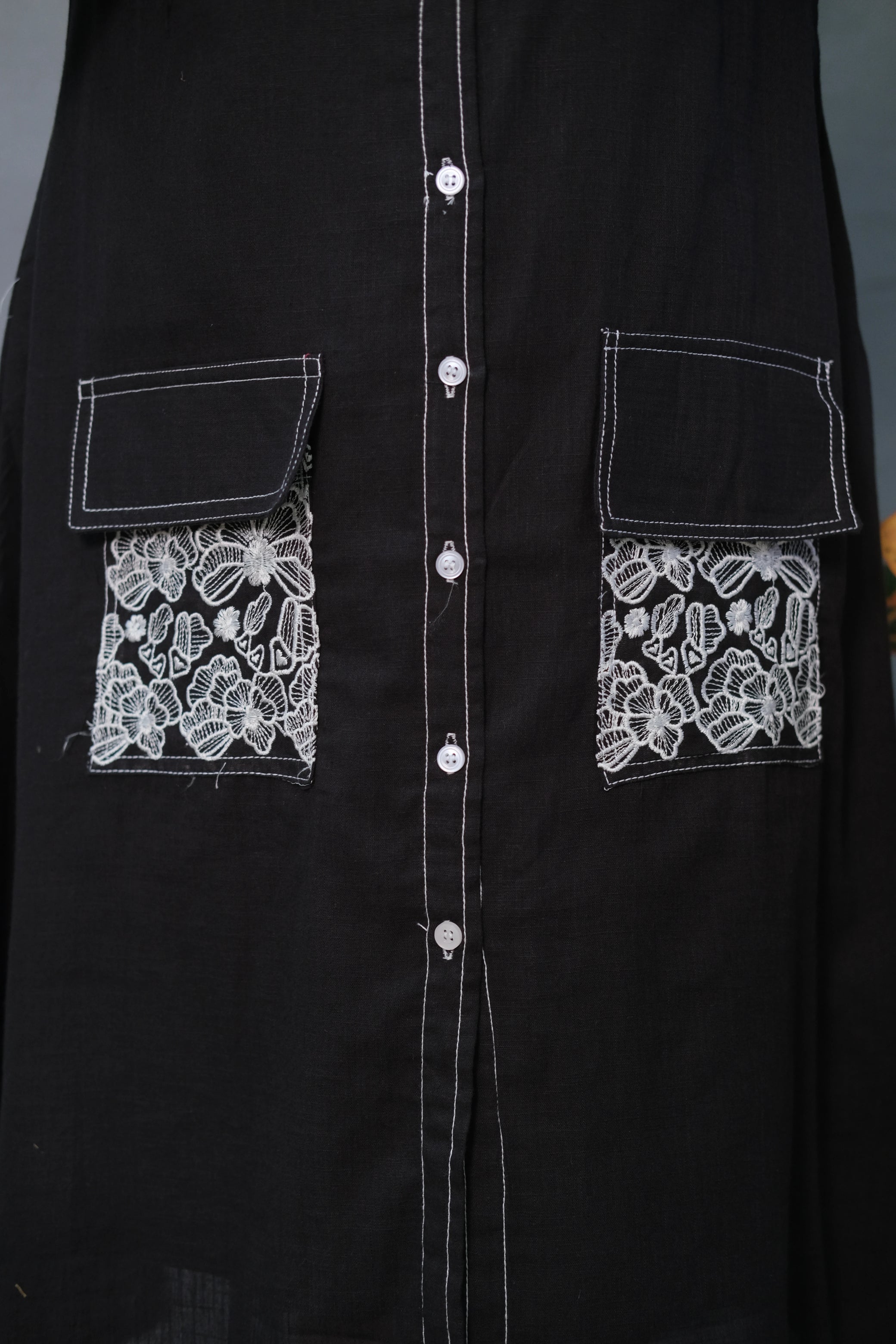 Black One Piece – Embroidered Cotton Dress for Confident Everyday Style