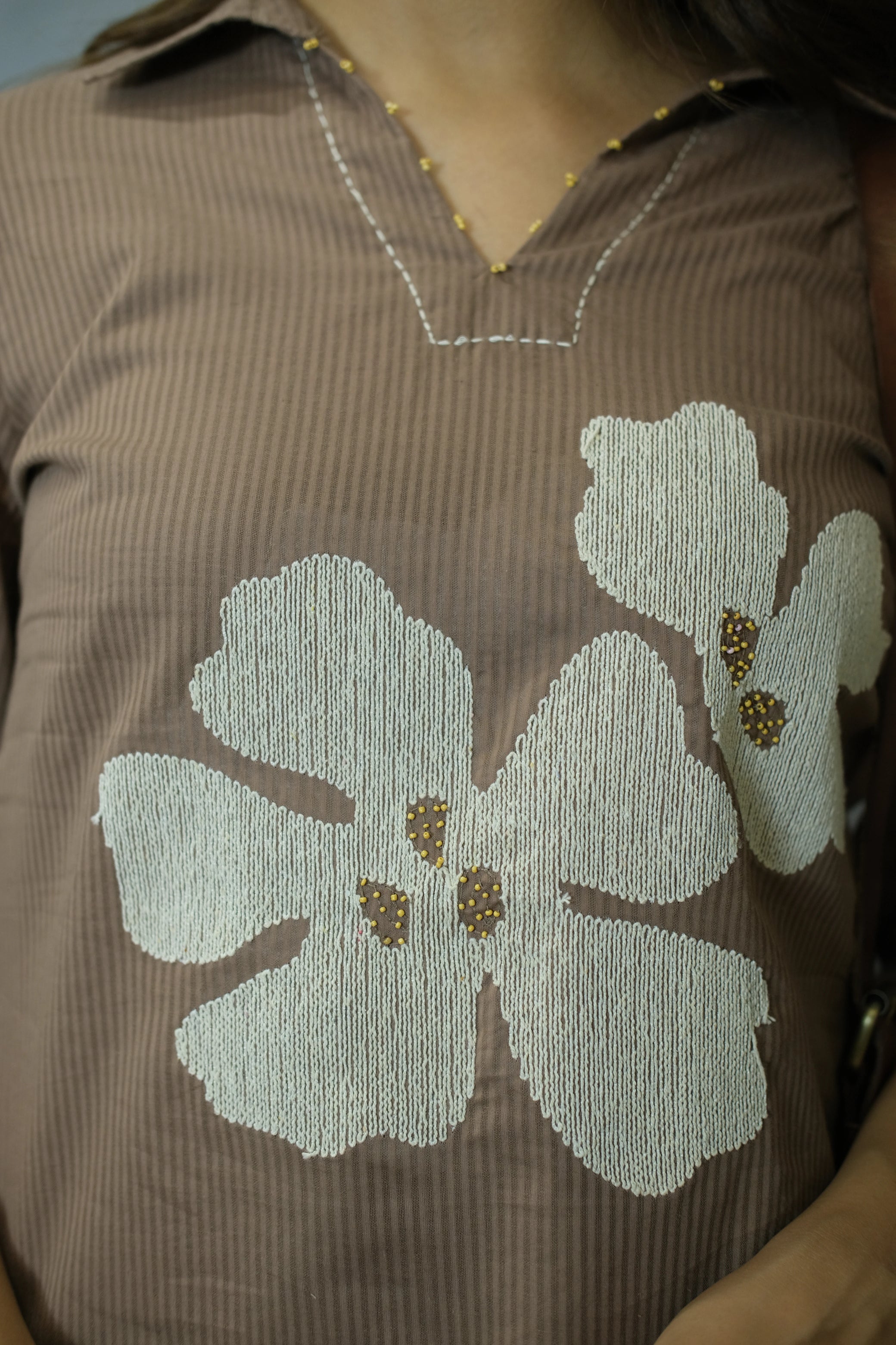 Brown Embroidered Co-ord Set | Silly Cotton