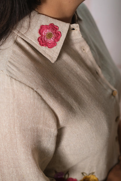 Jute Patch Work Co-ord Set with Mul Cotton Lining