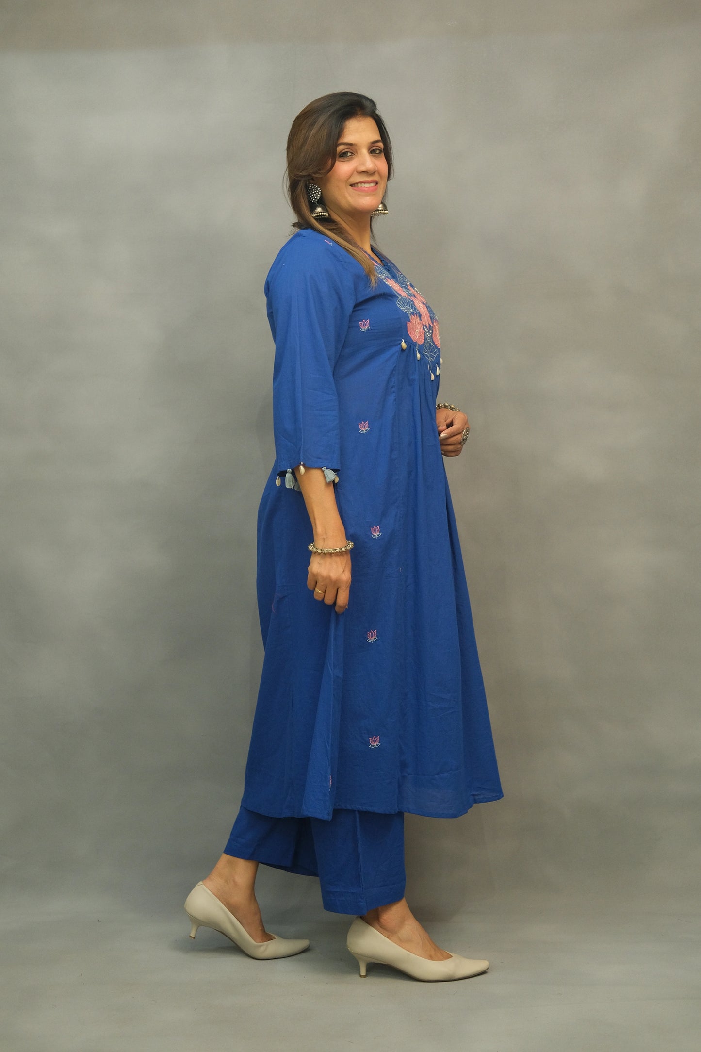 Embroidered Cotton Two-Piece Set – Elegant & Comfortable Ethnic Wear