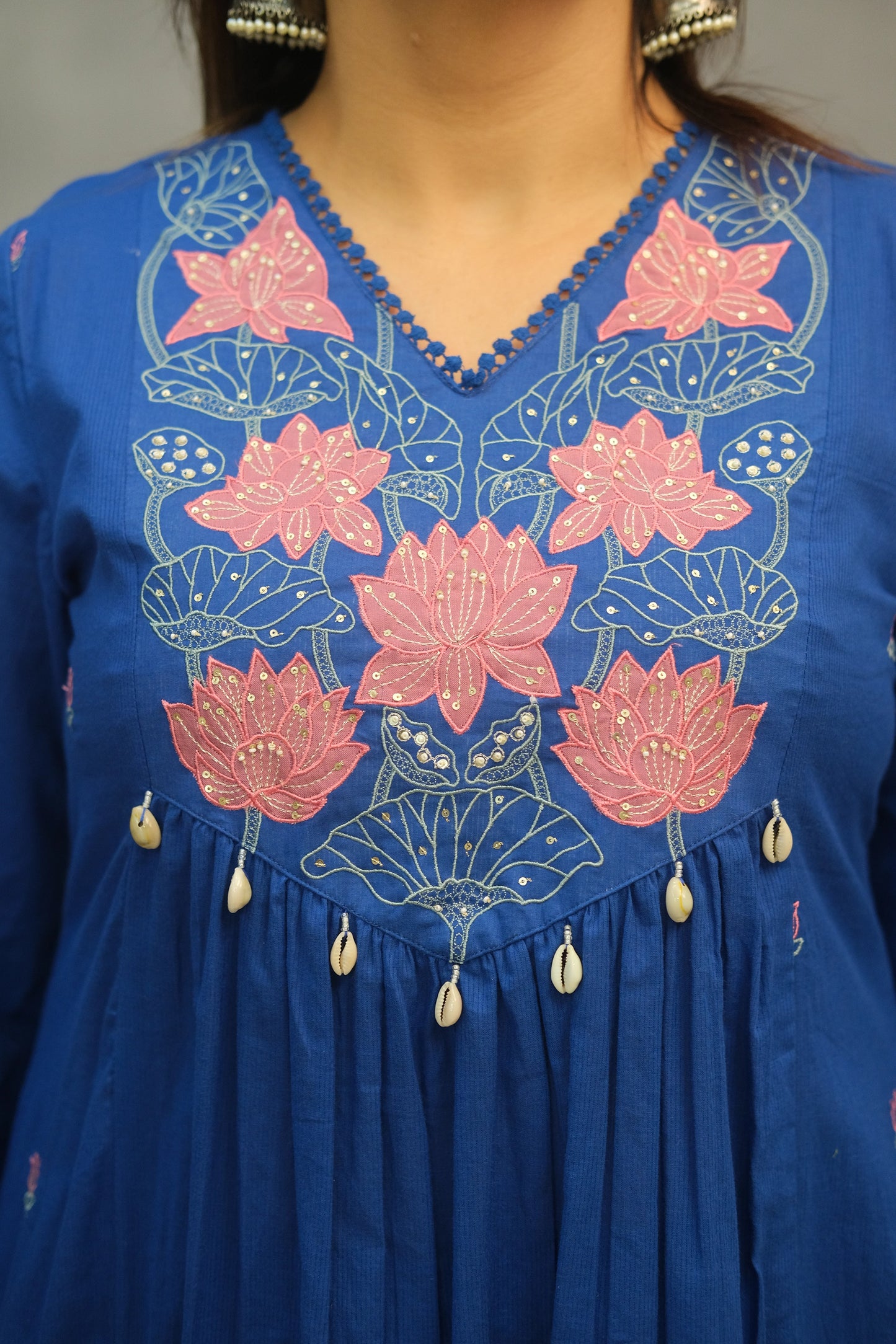 Embroidered Cotton Two-Piece Set – Elegant & Comfortable Ethnic Wear