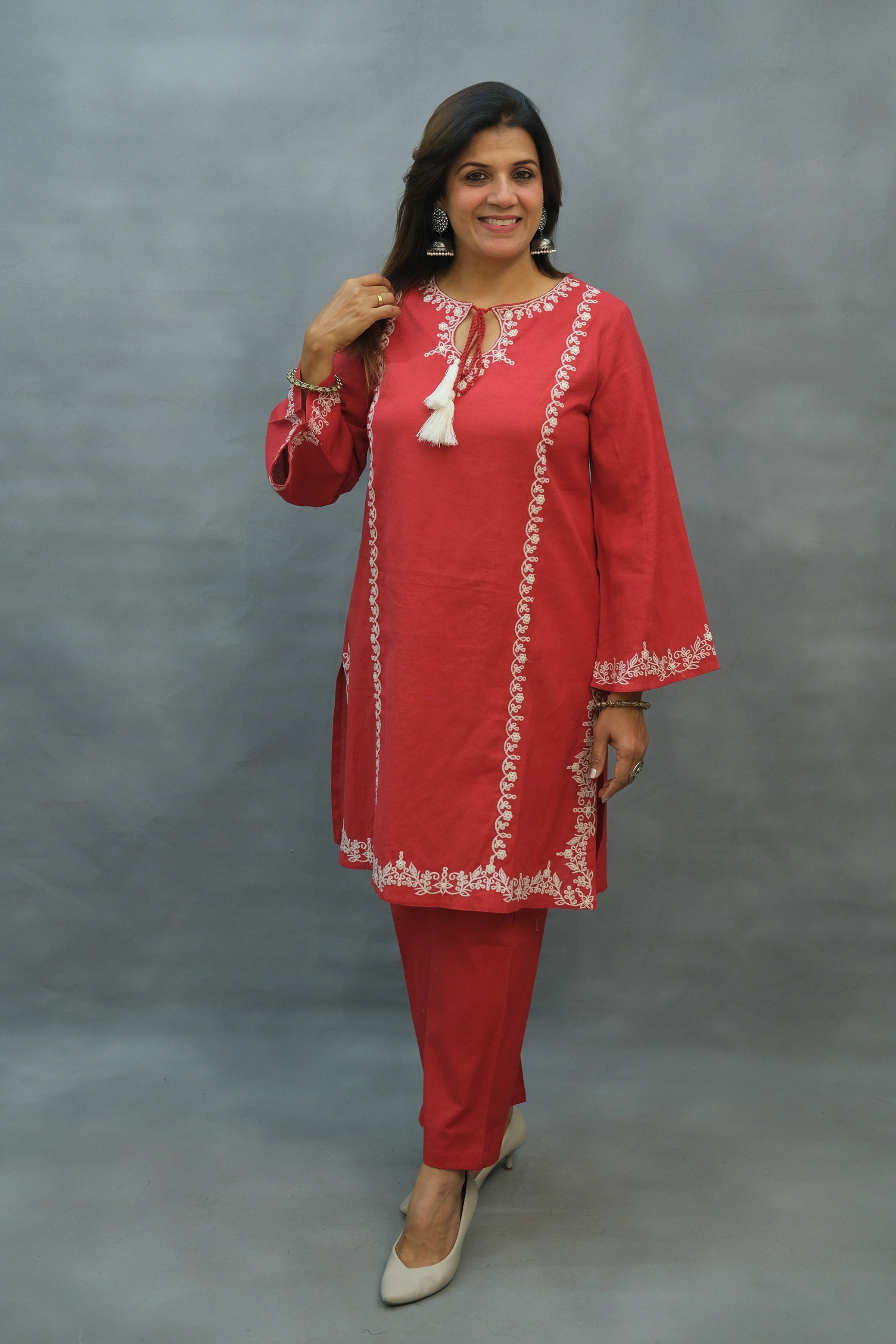 Lahori Style Embroidered Kurta Pant Set – Flex Cotton Ethnic Wear