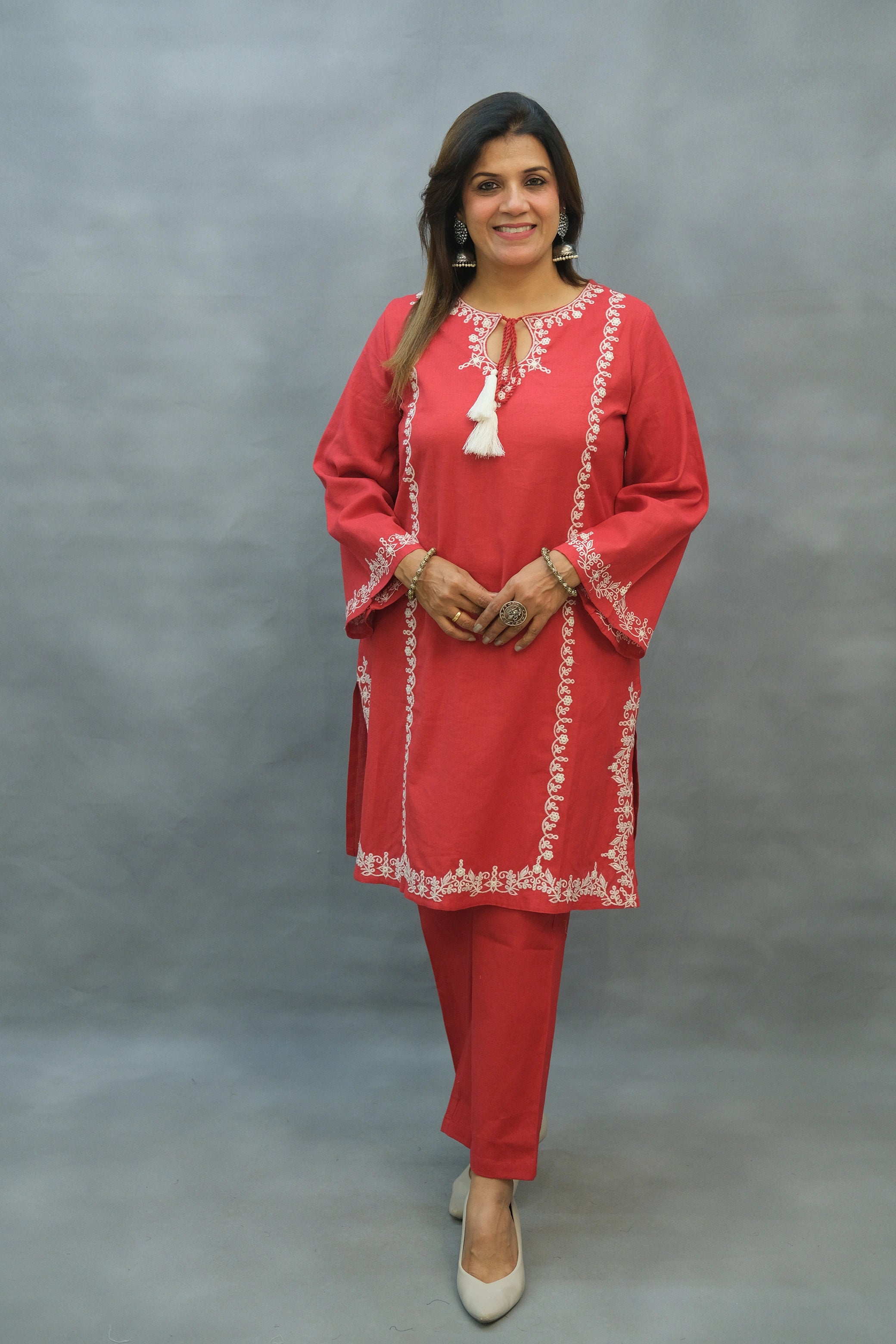 Lahori Style Embroidered Kurta Pant Set – Flex Cotton Ethnic Wear
