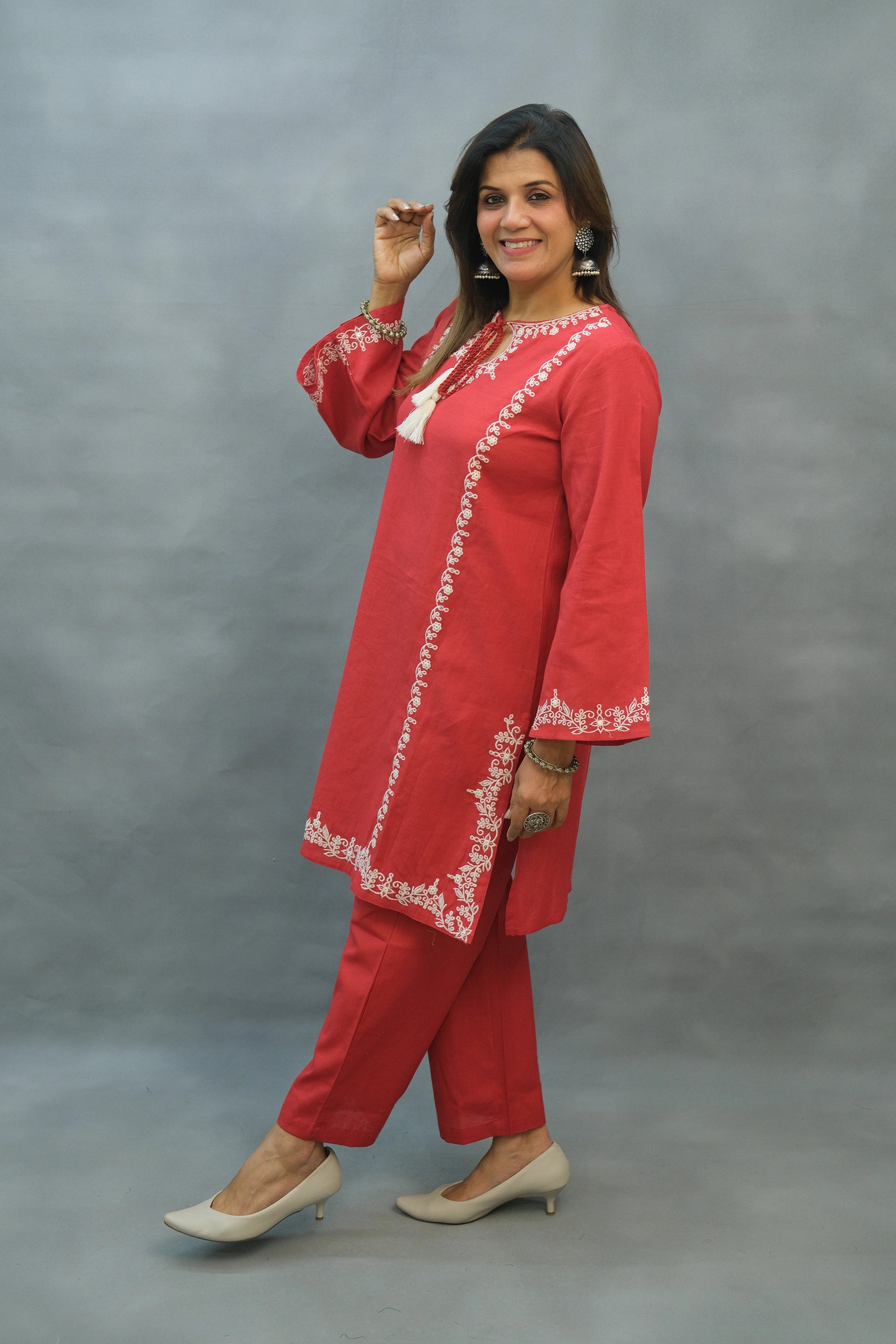 Lahori Style Embroidered Kurta Pant Set – Flex Cotton Ethnic Wear