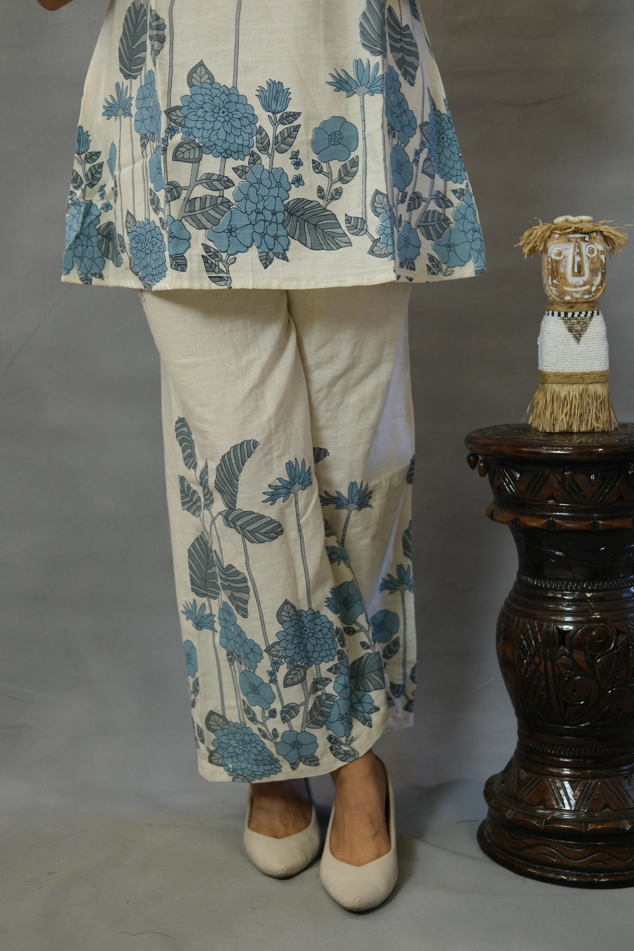 Rama Floral Printed Sleeveless Co-ord Set | Flex Cotton