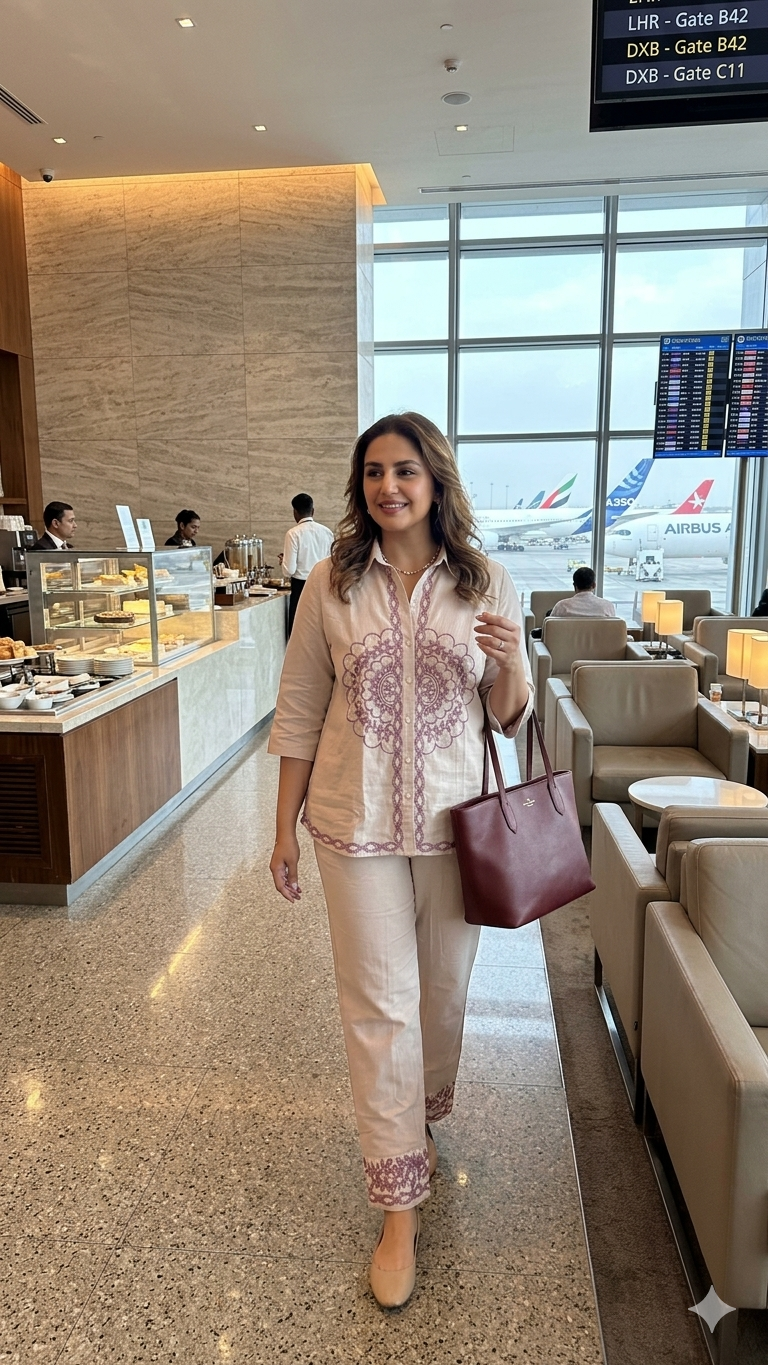 Light Pink Cotton Floral Embroidered Co-Ord Set | Thread Work Elegant Wear for Women