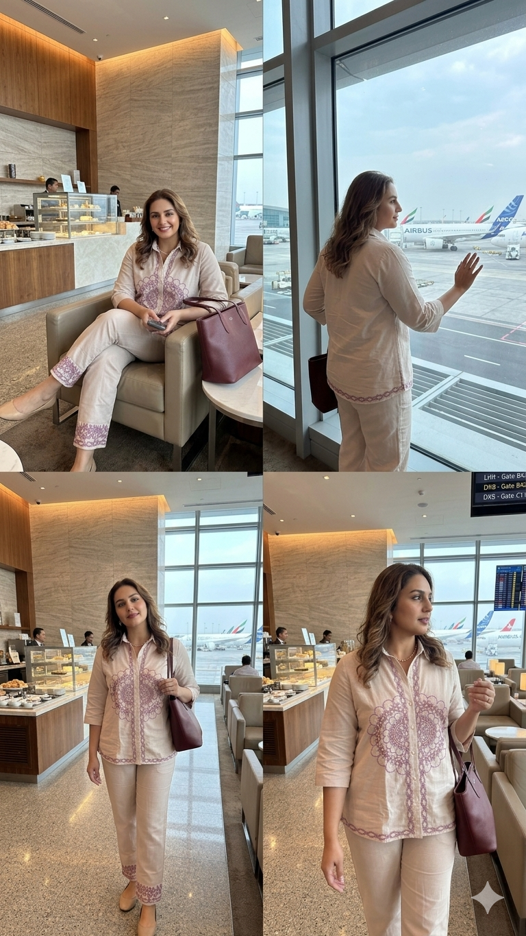 Light Pink Cotton Floral Embroidered Co-Ord Set | Thread Work Elegant Wear for Women