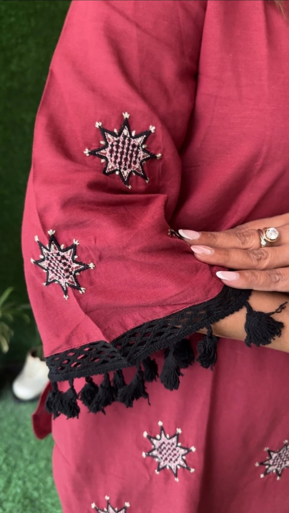 Louis Maroon Hand Embroidered Co-ord Set