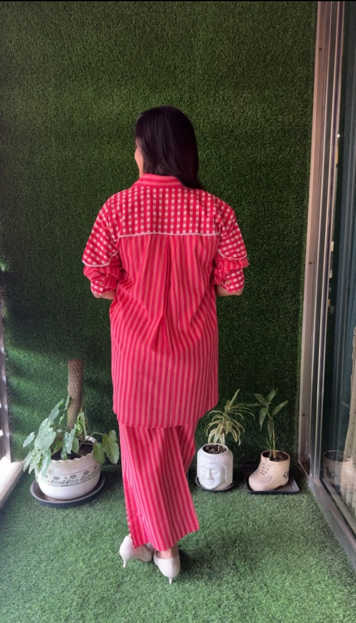 Pink Peach Up-Down Top Co-ord Set | Soft Cotton