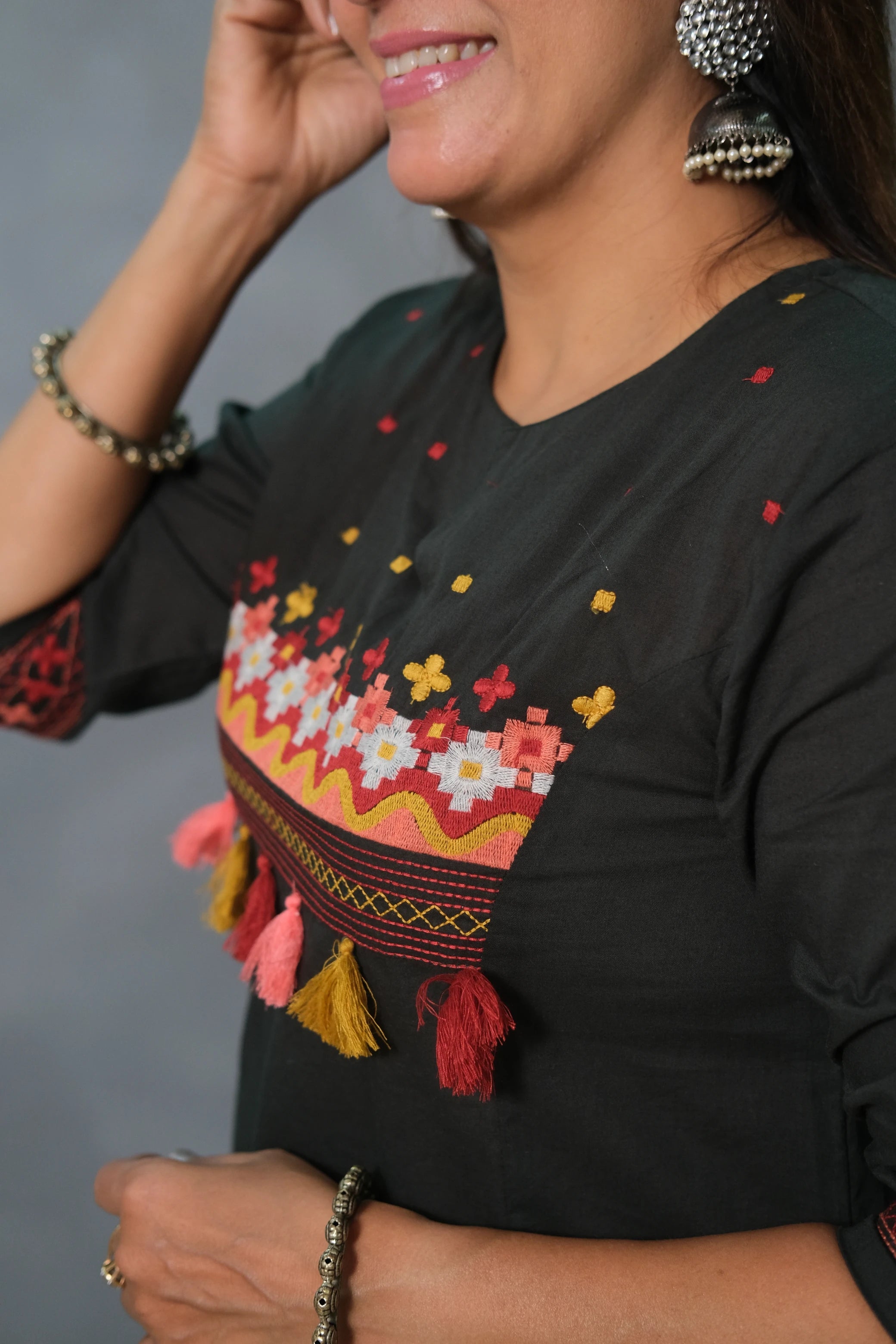Embroidered Cotton Kurta Pant Set – Elegant Ethnic Wear | Green