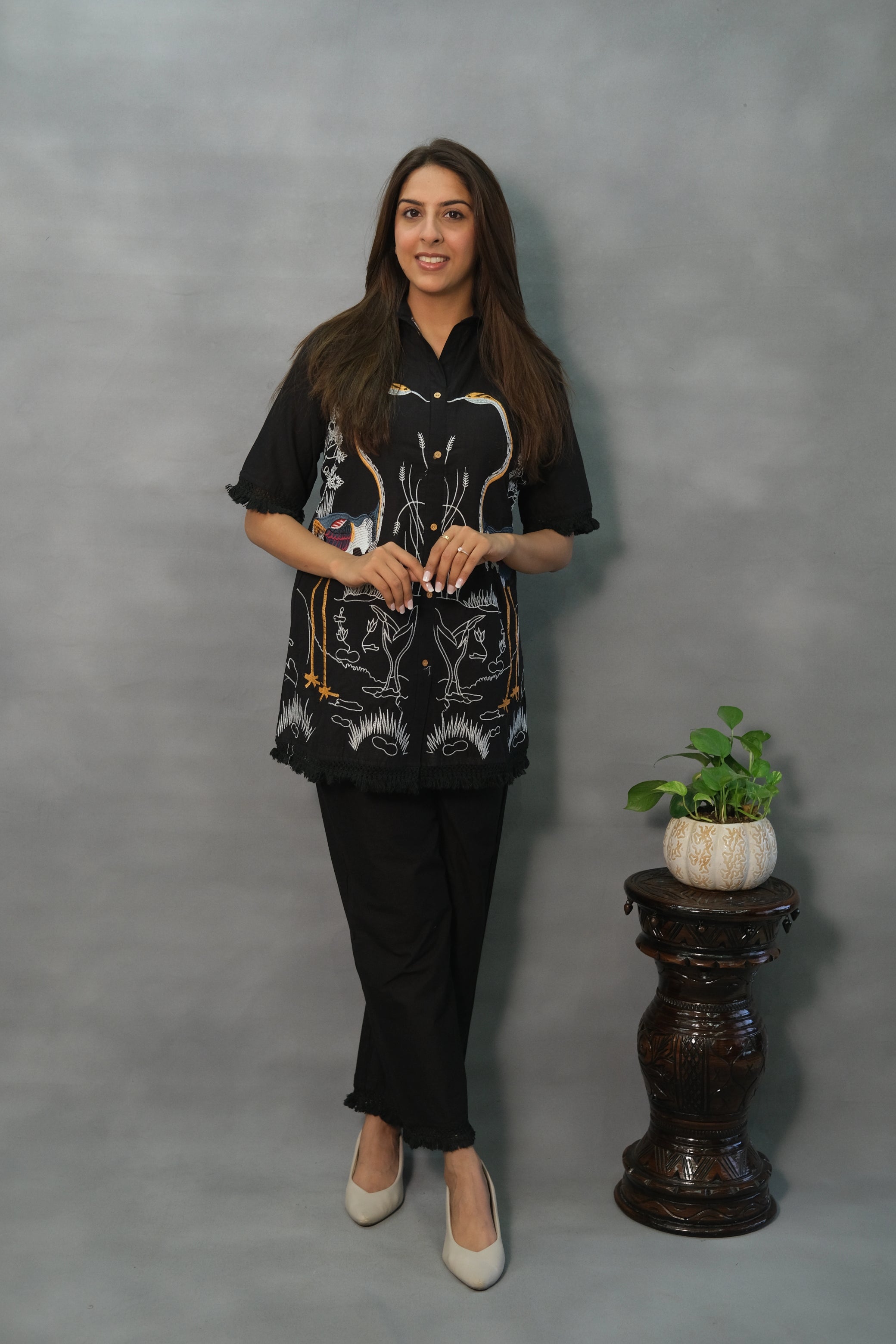 Embroidered Co-Ord Set in Soft Cotton – Chic Ethnic Wear for Everyday Elegance