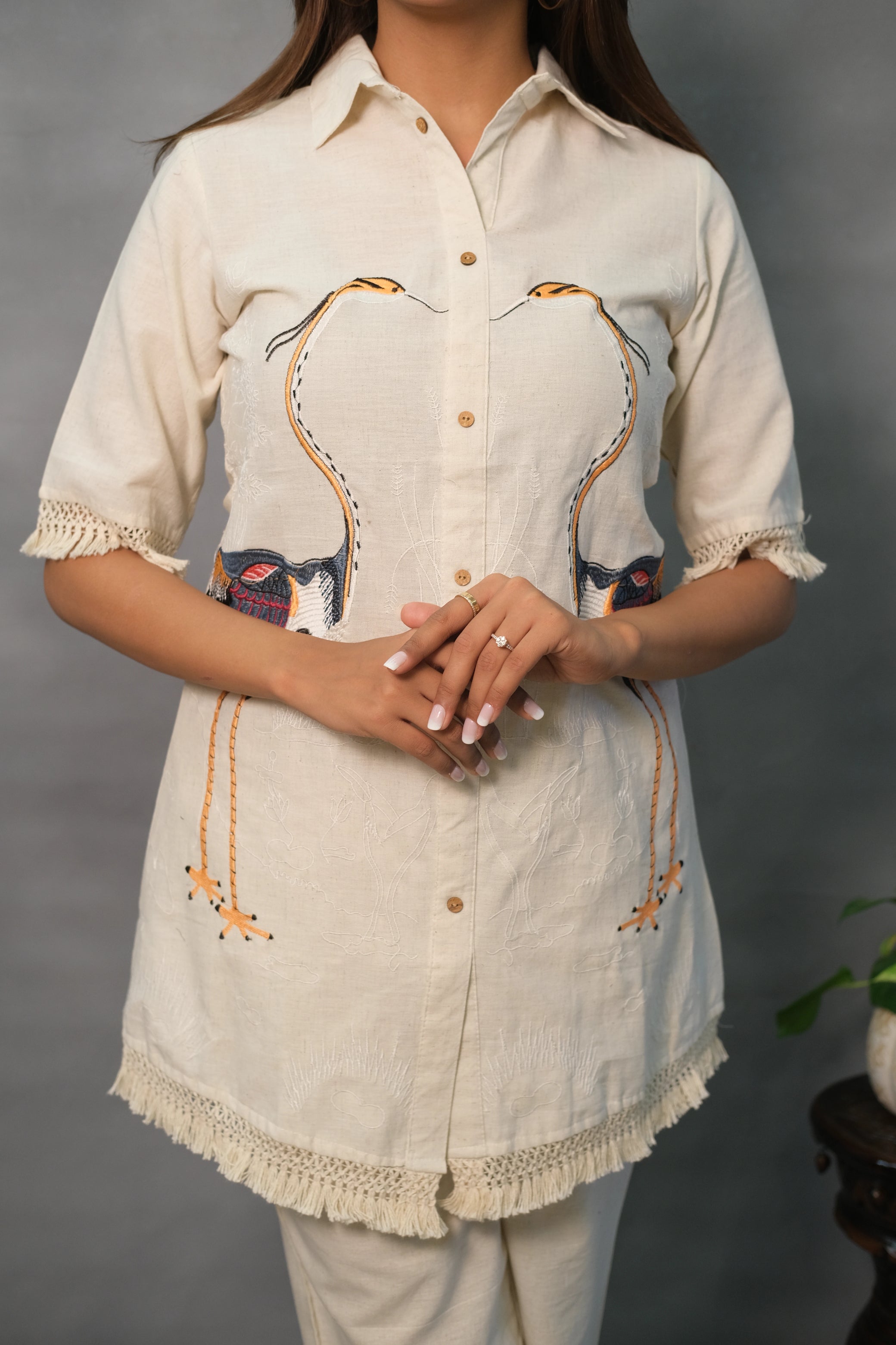 Embroidered Flex Cotton Co-Ord Set – Contemporary Ethnic Fusion for Everyday Style