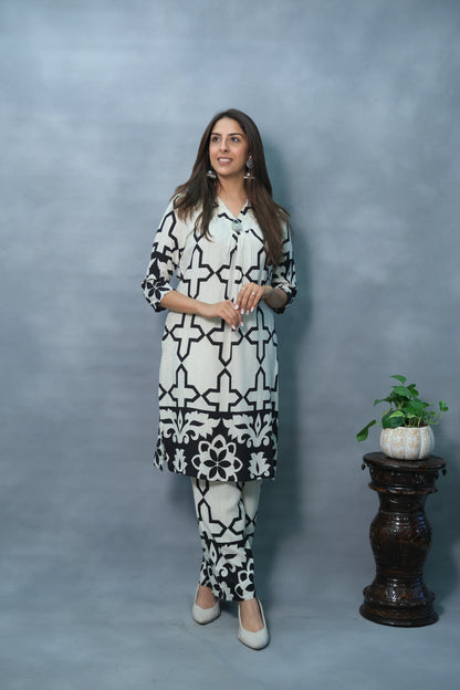 Printed Co-Ord Set in Soft Rayon – Chic & Comfortable Everyday Outfit