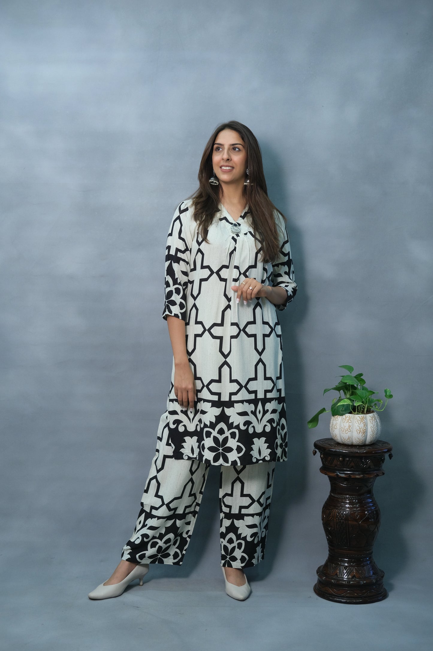 Printed Co-Ord Set in Soft Rayon – Chic & Comfortable Everyday Outfit