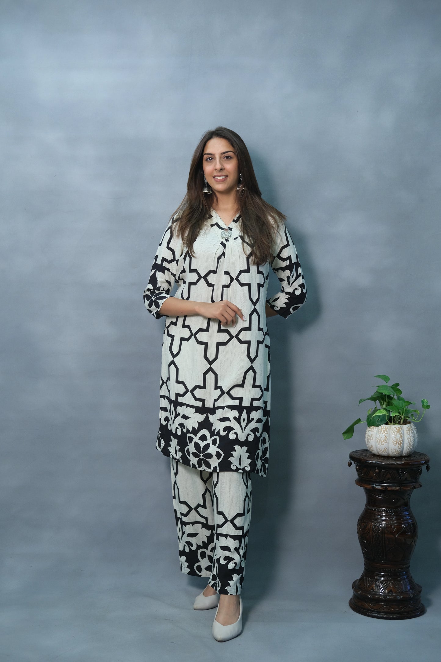 Printed Co-Ord Set in Soft Rayon – Chic & Comfortable Everyday Outfit