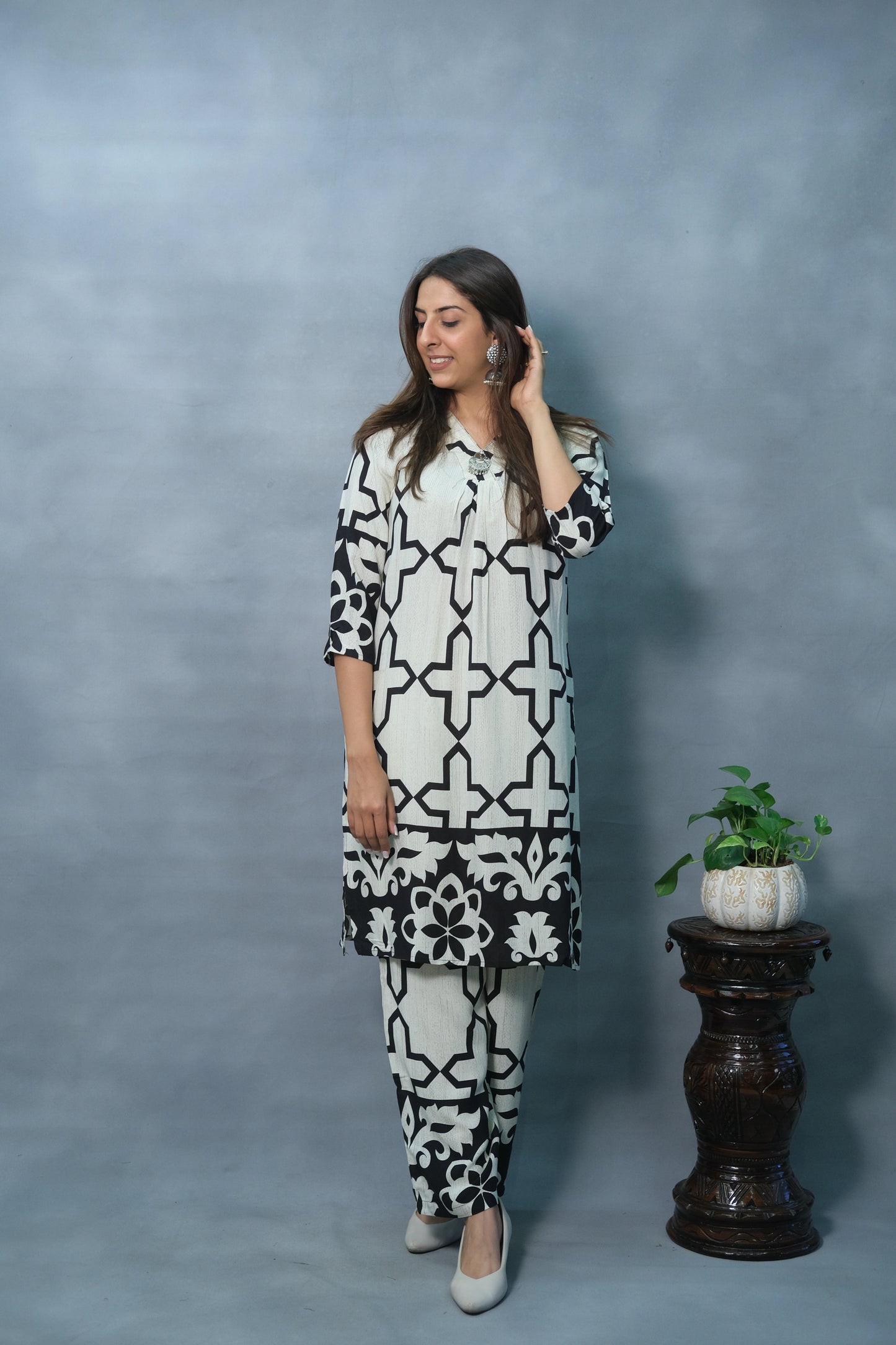 Printed Co-Ord Set in Soft Rayon – Chic & Comfortable Everyday Outfit