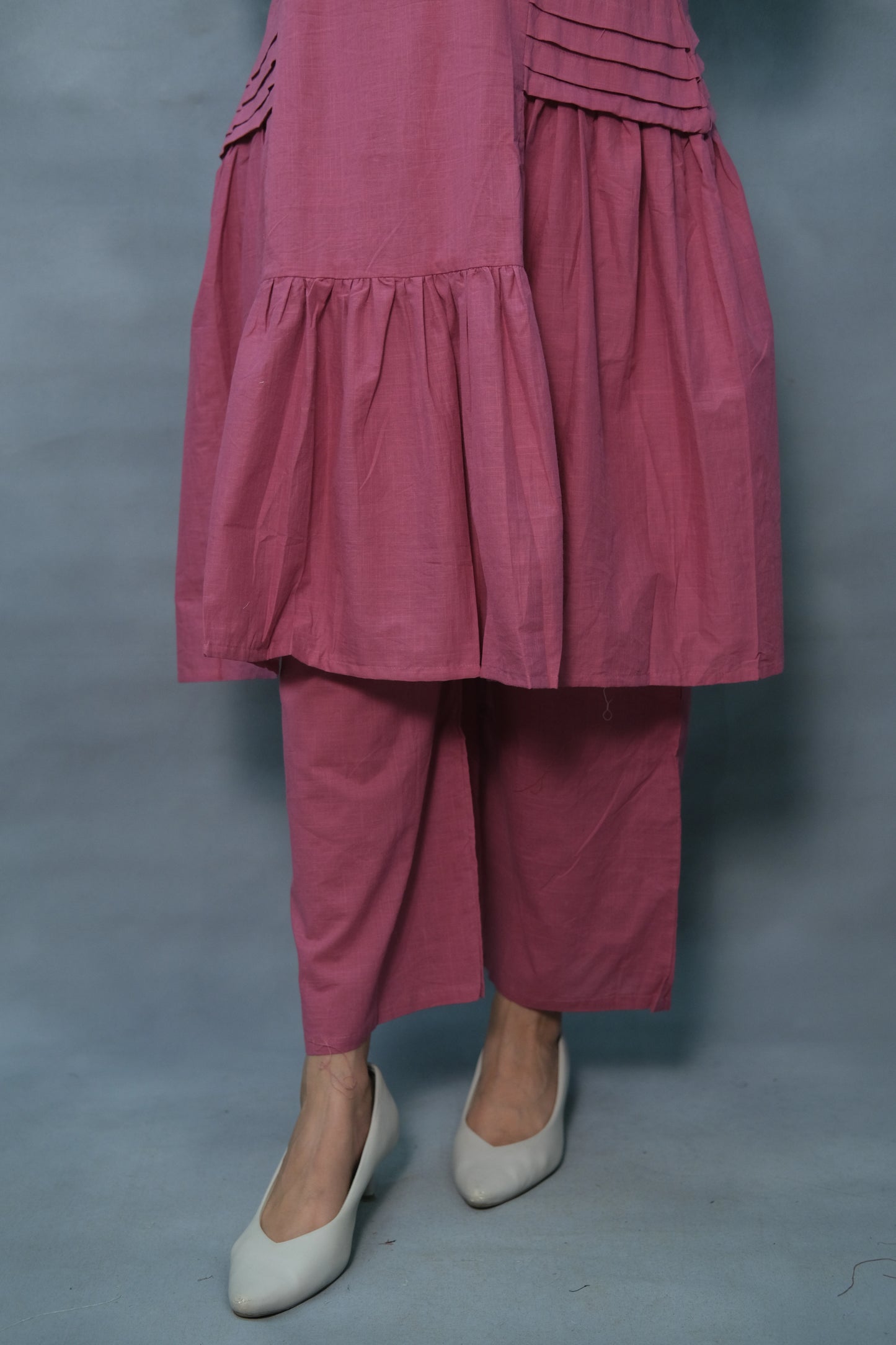 Magenta Embroidered Cotton Kurta Pant Set – Elegant Ethnic Wear