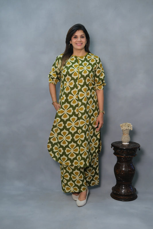 Printed Kurta Plazo Set in Mul Cotton | Soft & Stylish