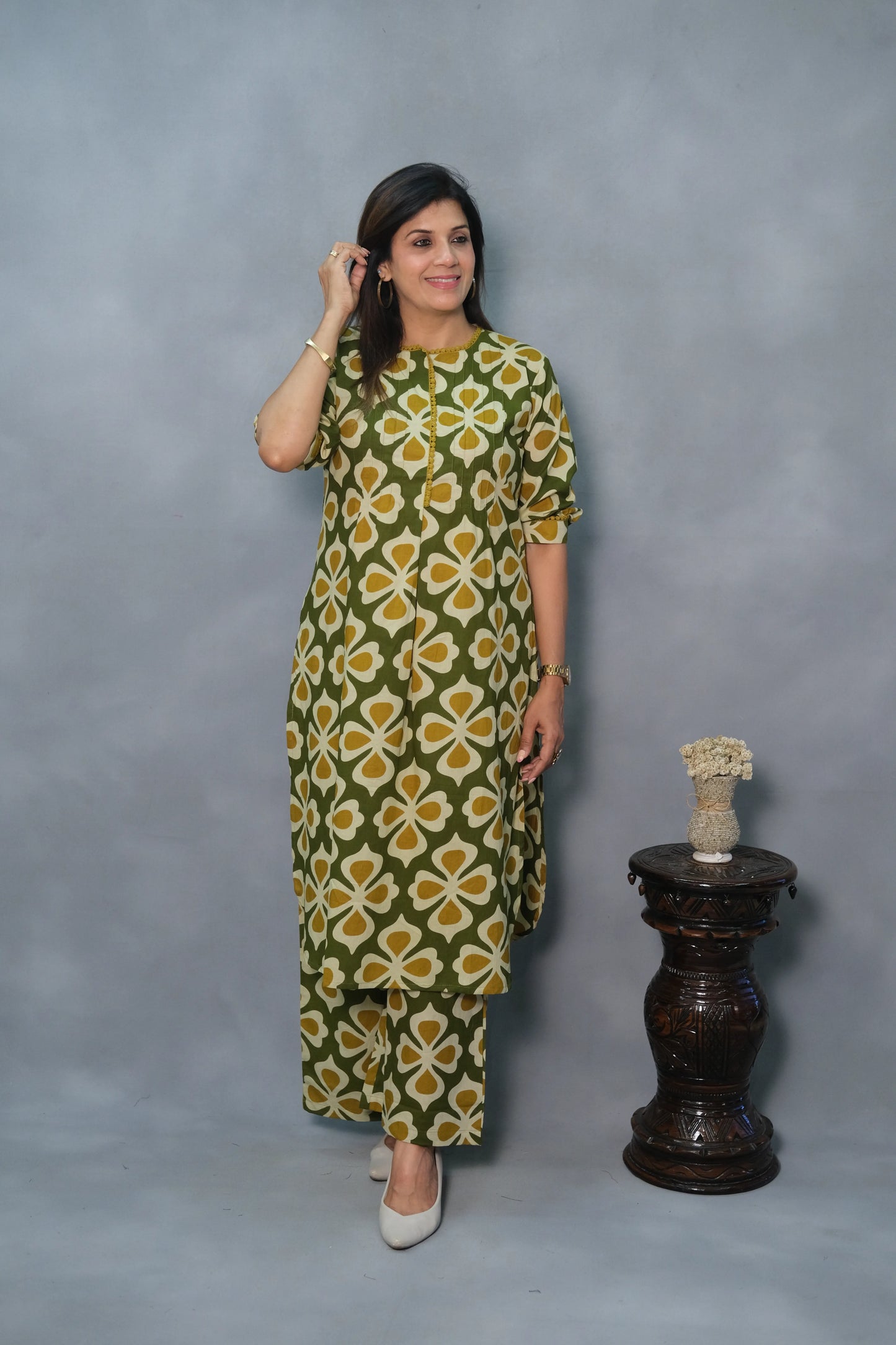 Printed Kurta Plazo Set in Mul Cotton | Soft & Stylish