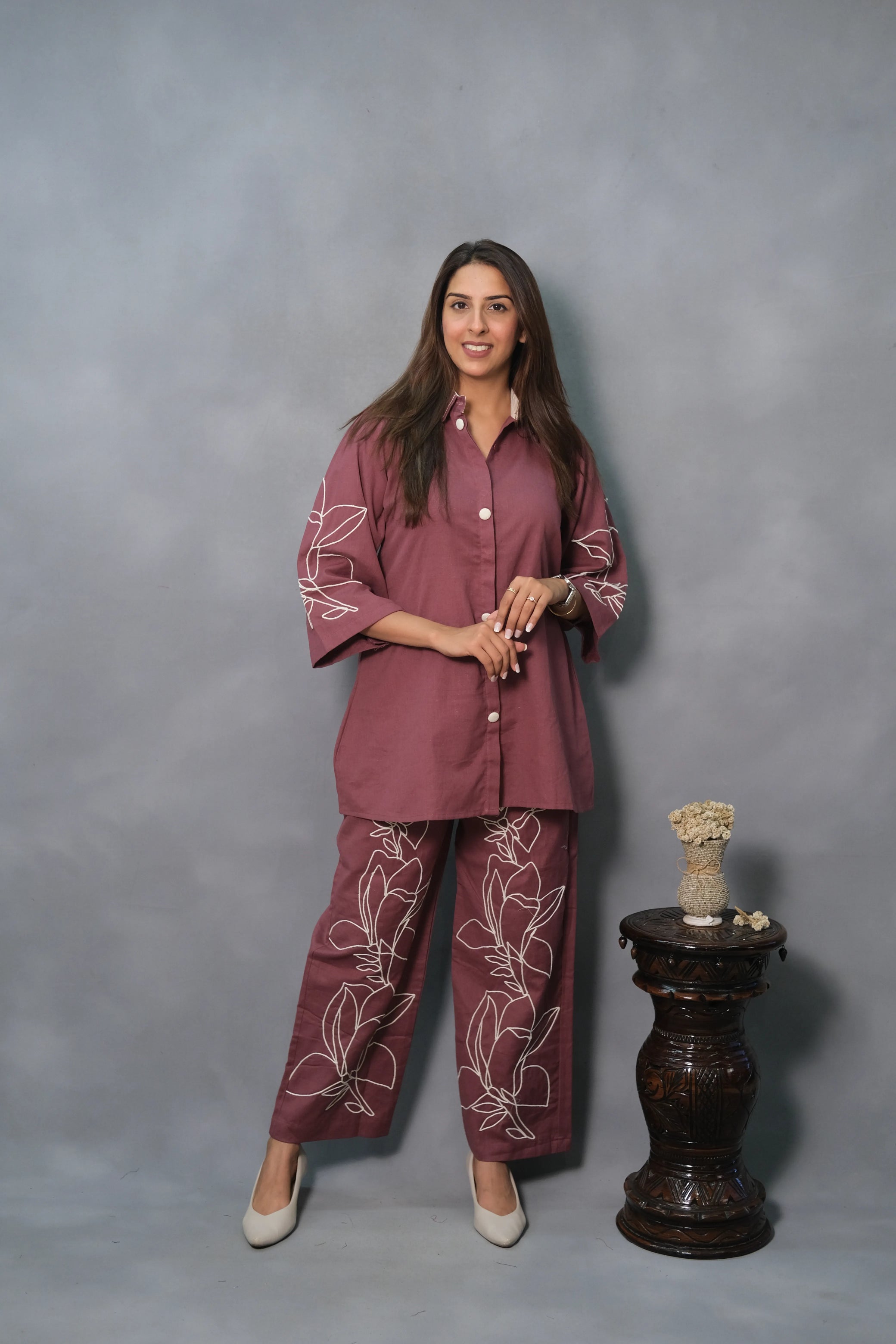 Embroidered Co-Ord Set in Flex Cotton | Elegant & Stylish