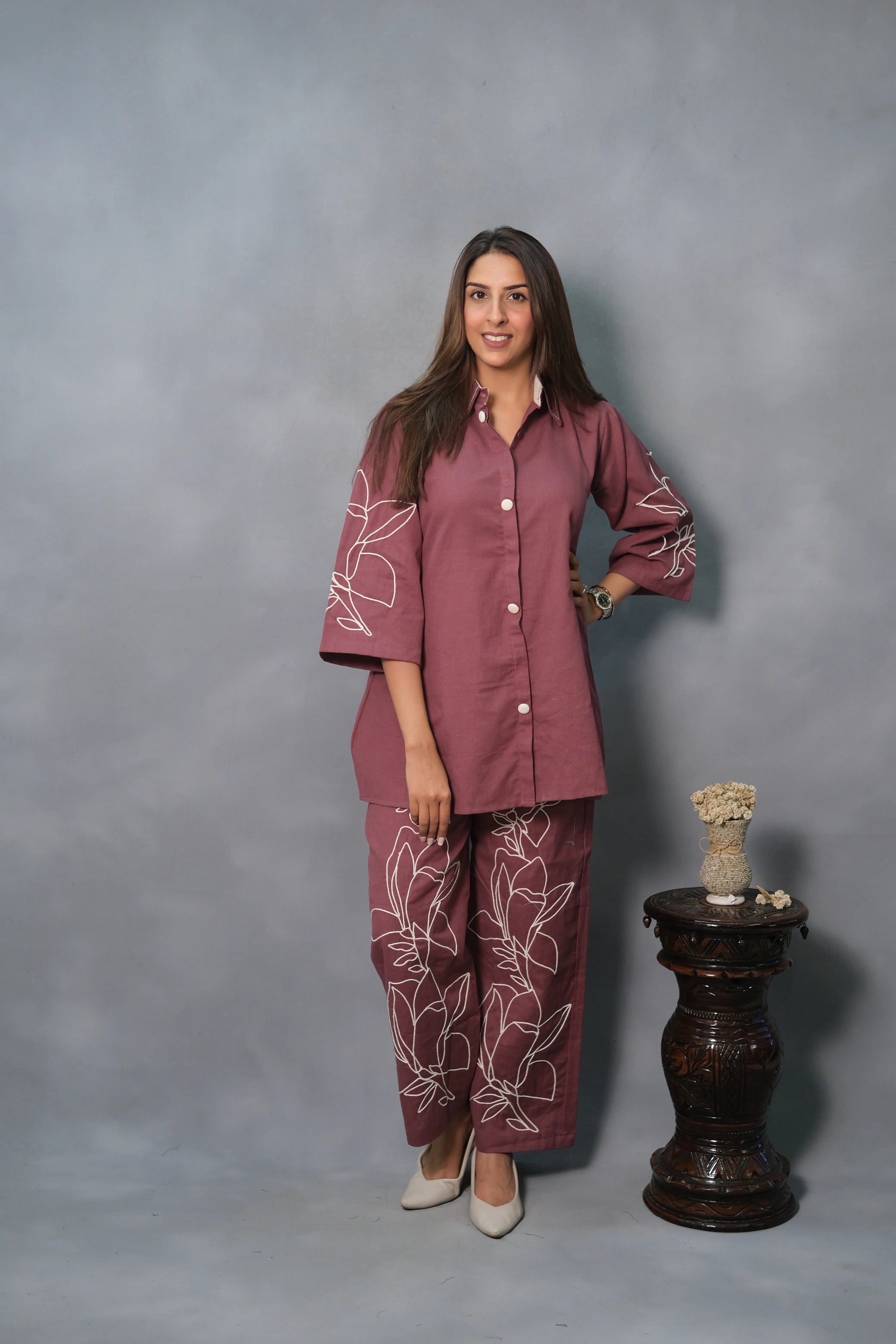 Embroidered Co-Ord Set in Flex Cotton | Elegant & Stylish
