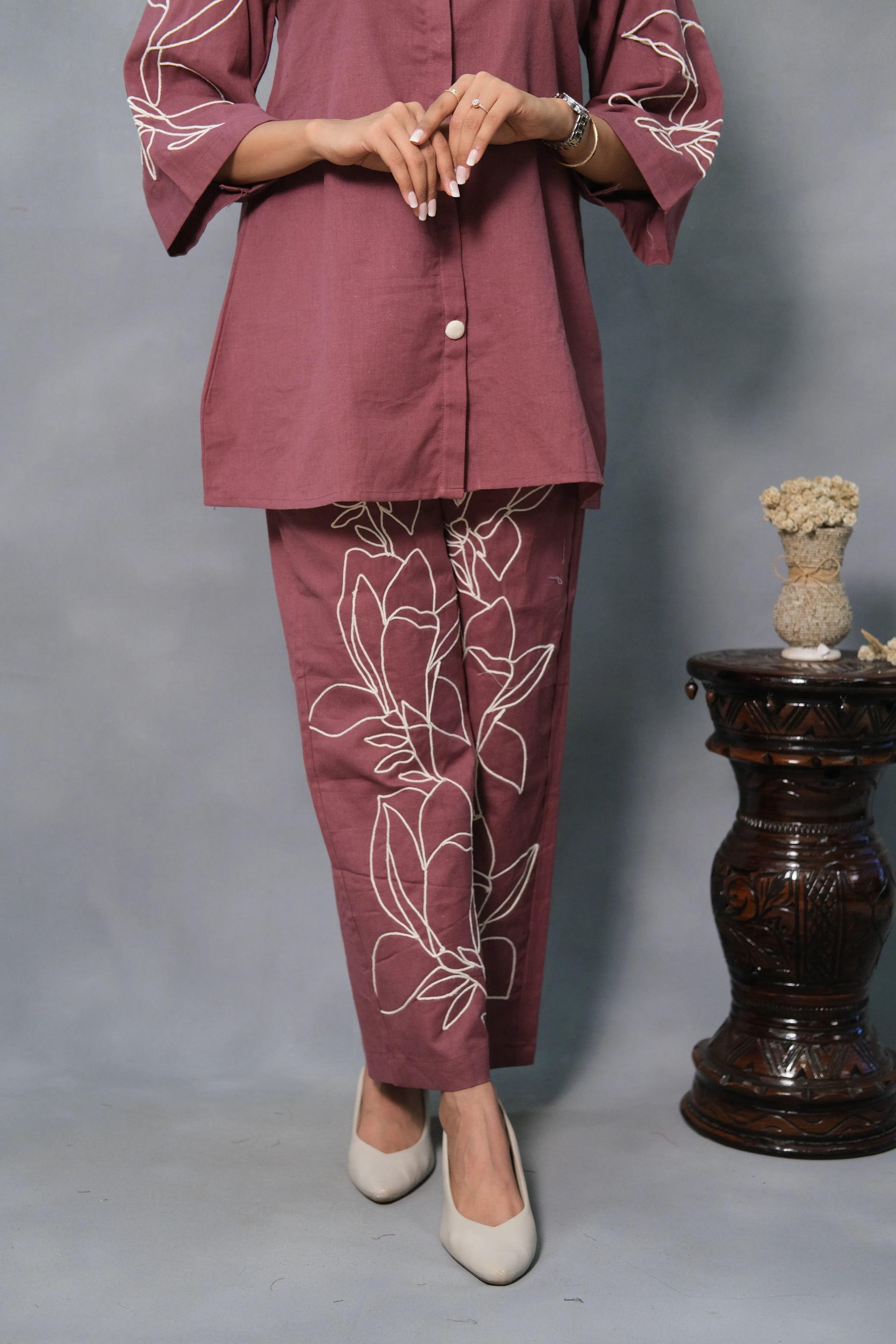 Embroidered Co-Ord Set in Flex Cotton | Elegant & Stylish