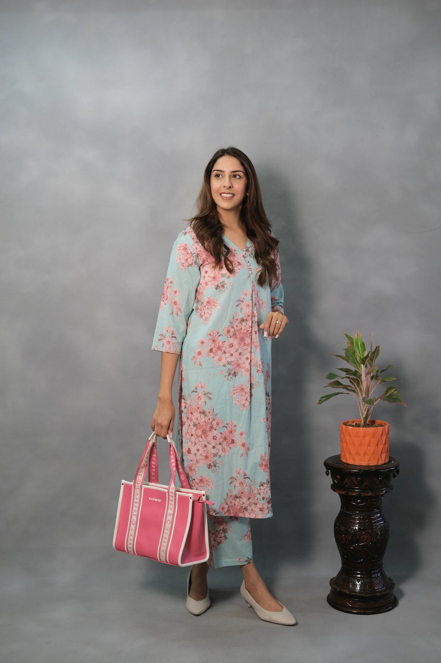 Floral Printed Kurta Pant Set | Soft Cotton