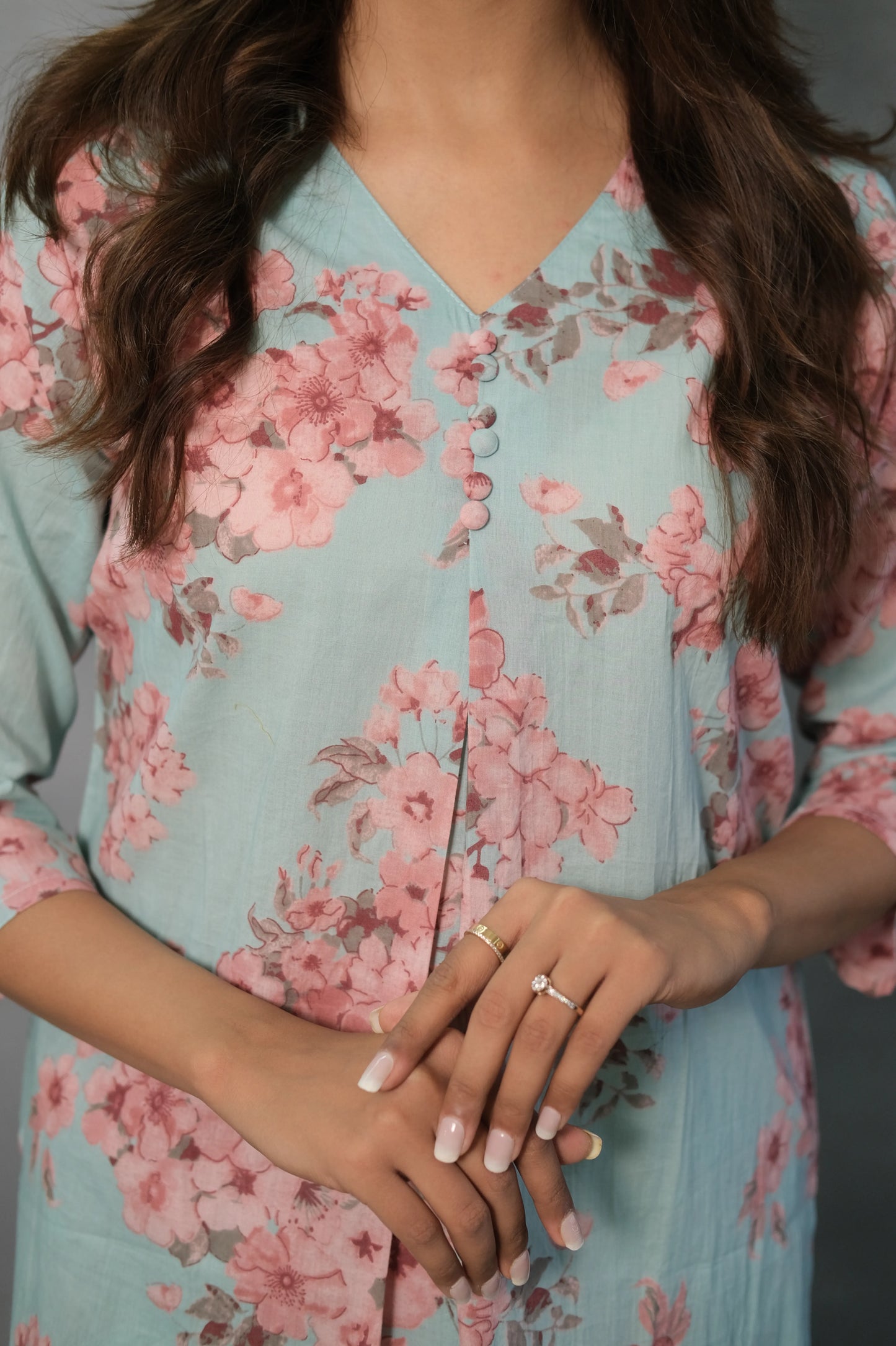 Floral Printed Kurta Pant Set | Soft Cotton