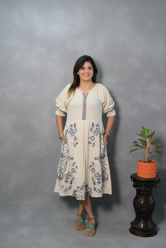Embroidered One Piece Dress | Flex Cotton
