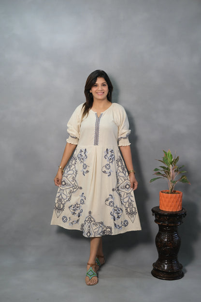 Embroidered One Piece Dress | Flex Cotton