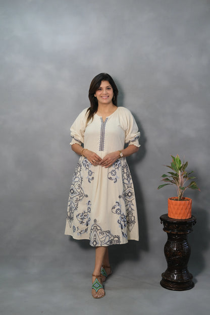 Embroidered One Piece Dress | Flex Cotton