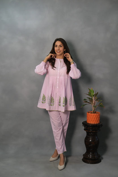 Baby Pink Printed Co-ord Set | Soft Cotton