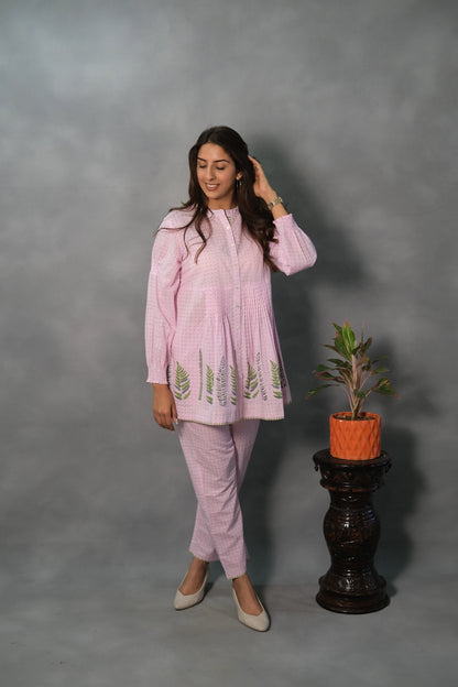 Baby Pink Printed Co-ord Set | Soft Cotton
