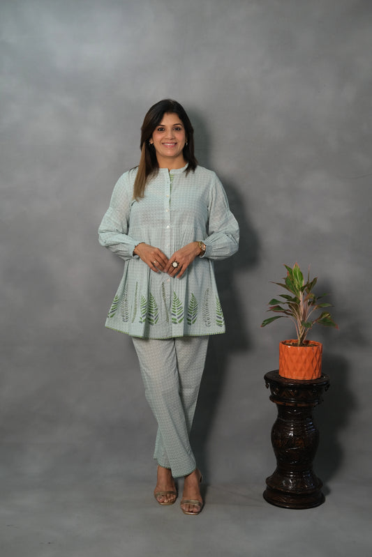 Light Green Printed Co-ord Set | Soft Cotton