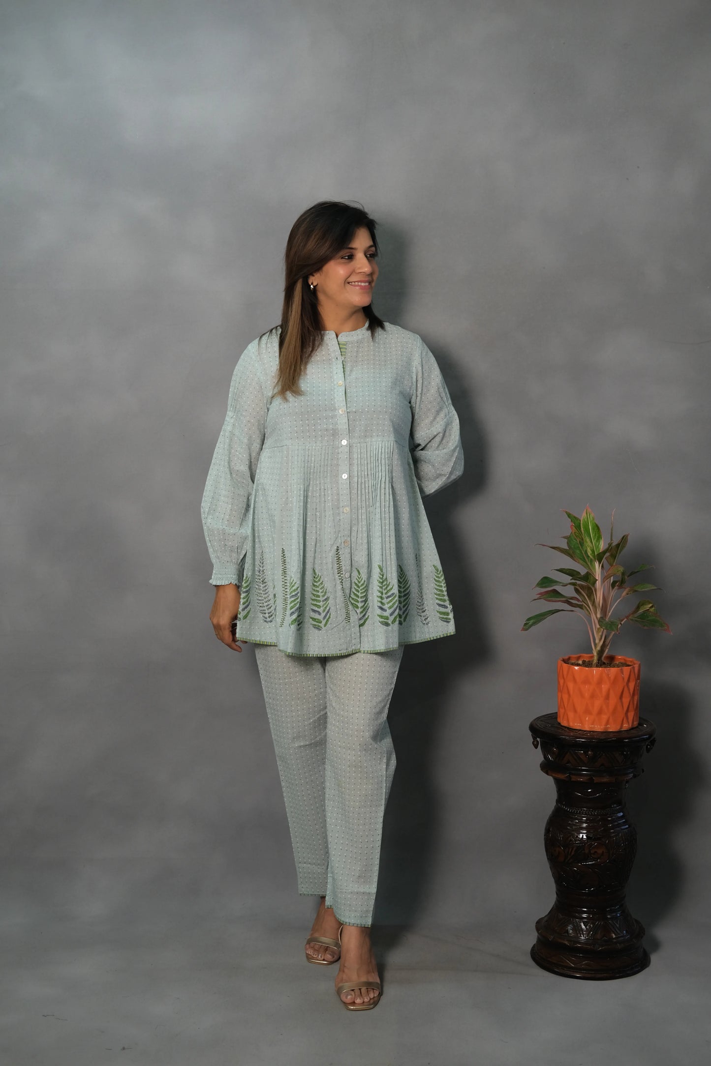 Light Green Printed Co-ord Set | Soft Cotton