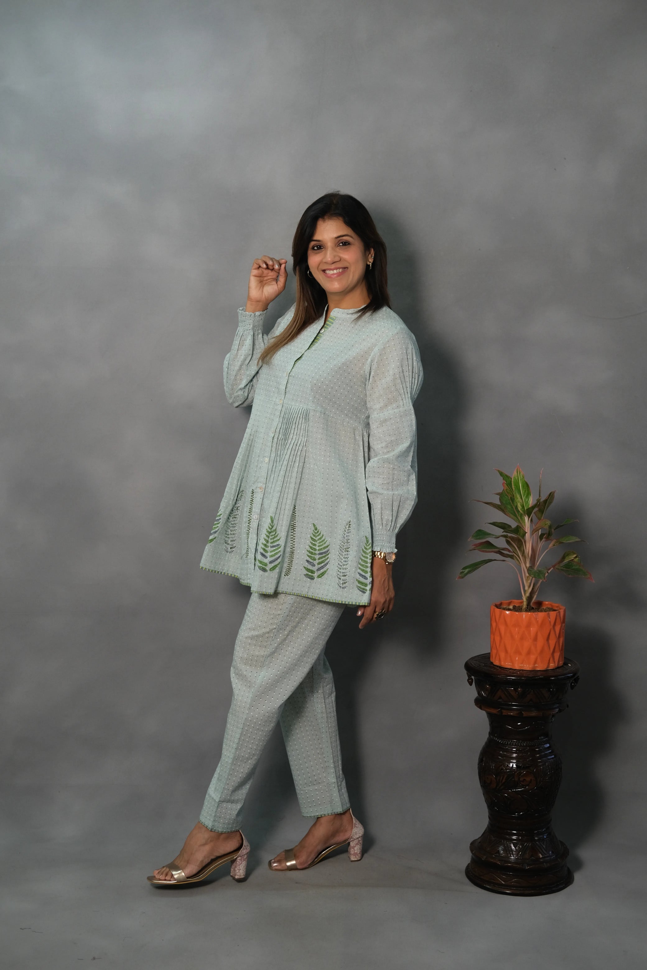 Light Green Printed Co-ord Set | Soft Cotton