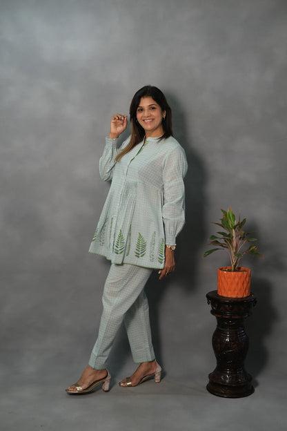 Light Green Printed Co-ord Set | Soft Cotton